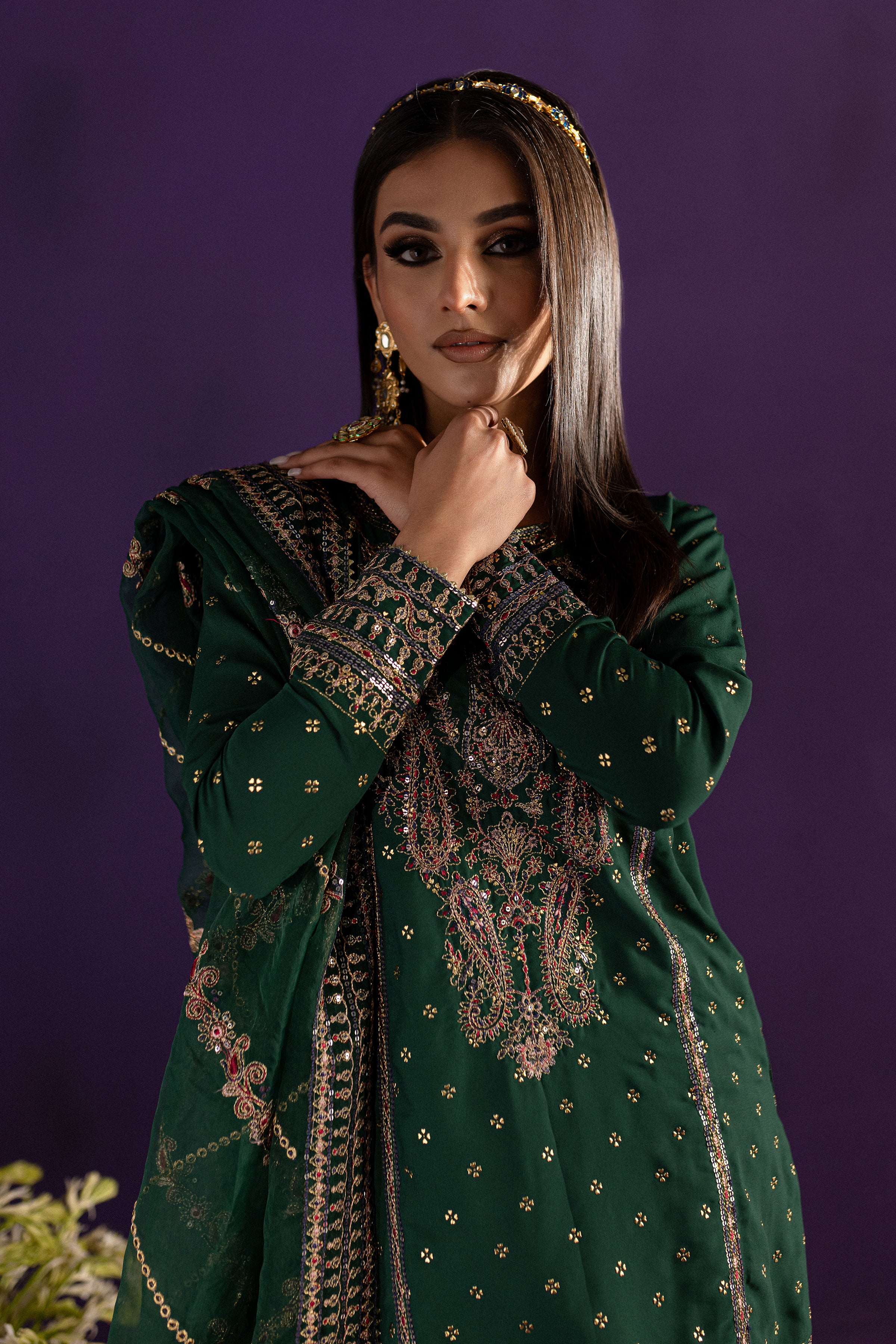 Vineyard 3Pc - Embroidered Georgette Luxe Pret - Image 9