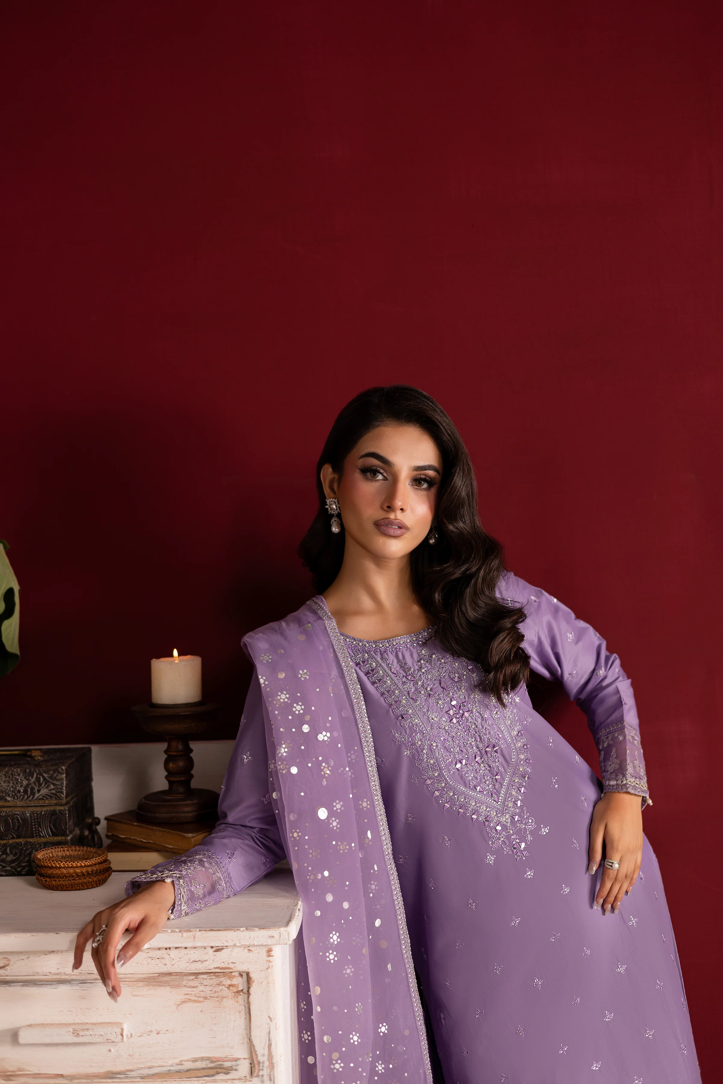 Voilet 3Pc- Festive Luxe Pret - Image 3