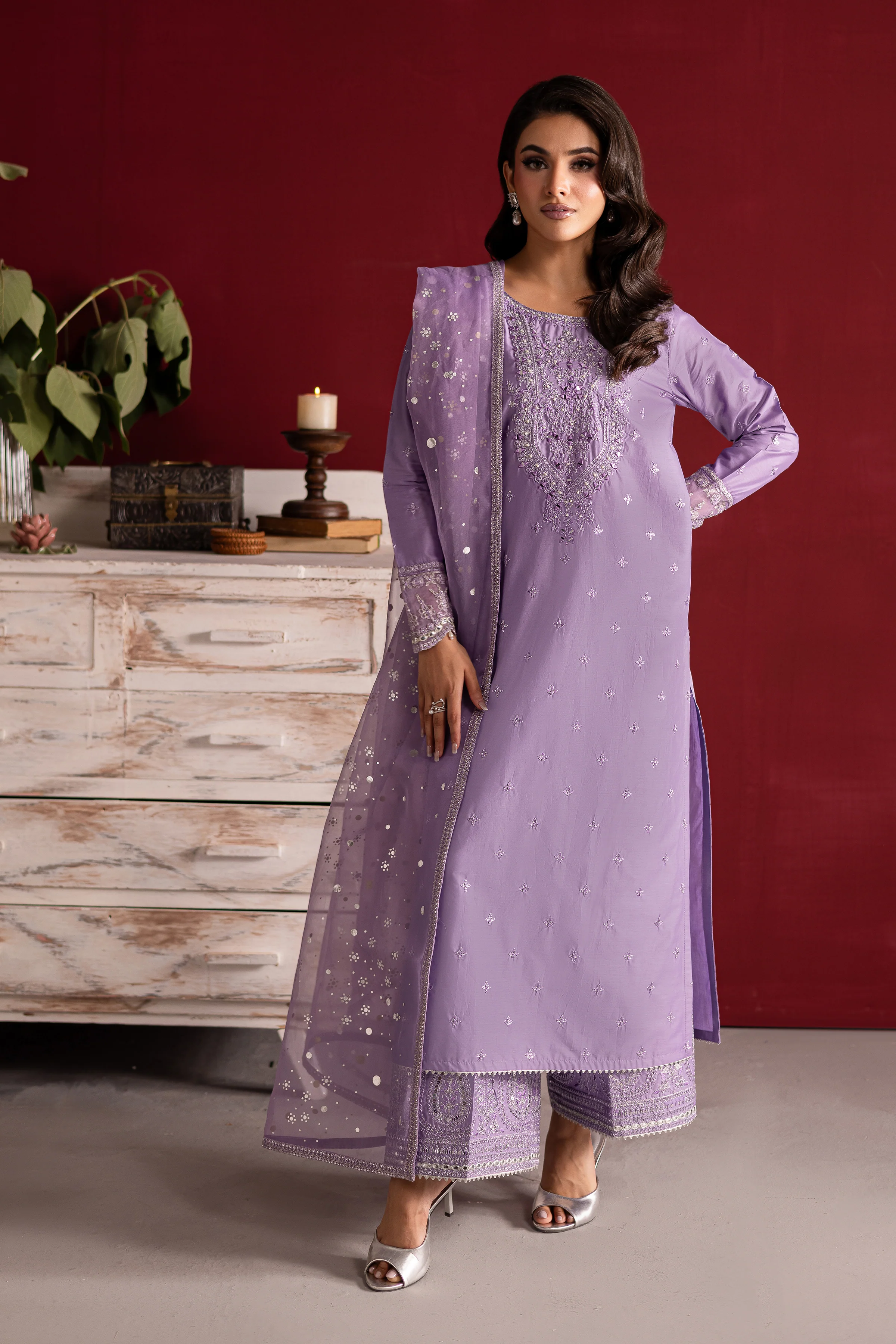 Voilet 3Pc- Festive Luxe Pret - Image 4