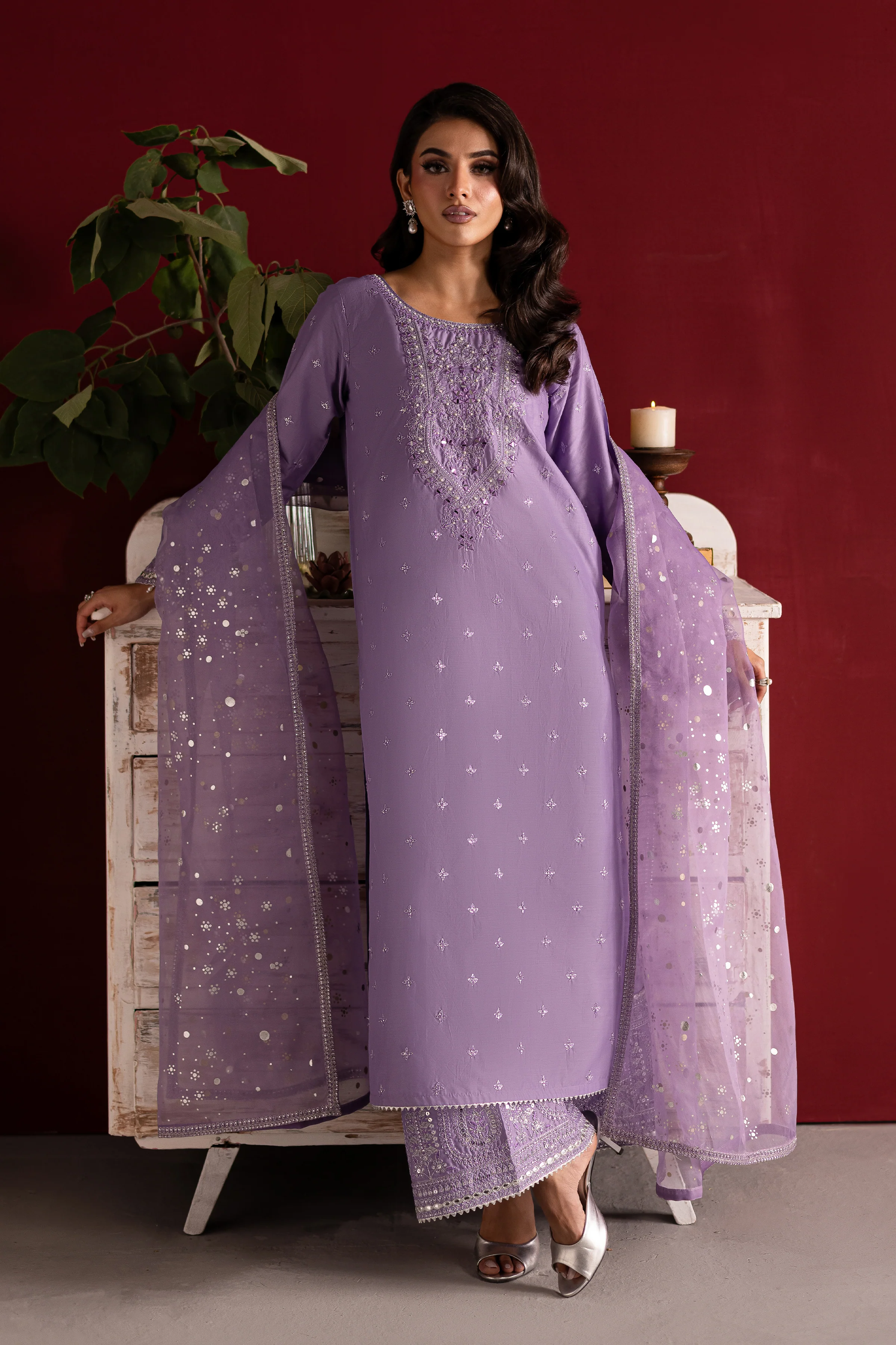 Voilet 3Pc- Festive Luxe Pret - Image 6