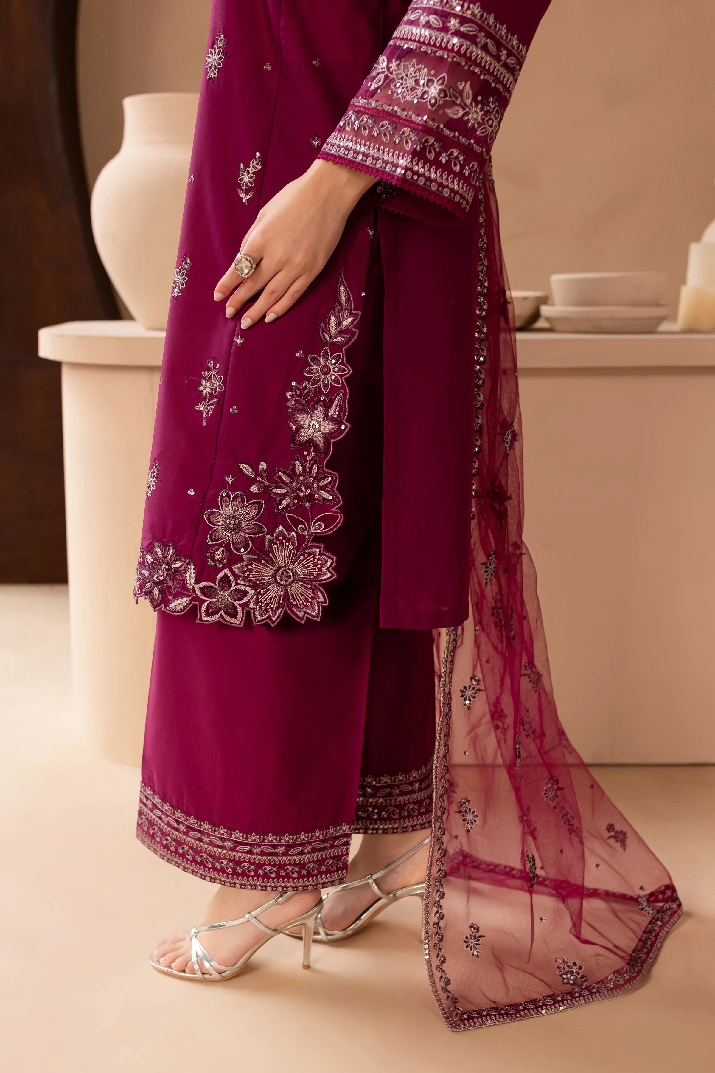 Wester 3Pc - Embroidered Lawn Dress - Image 11