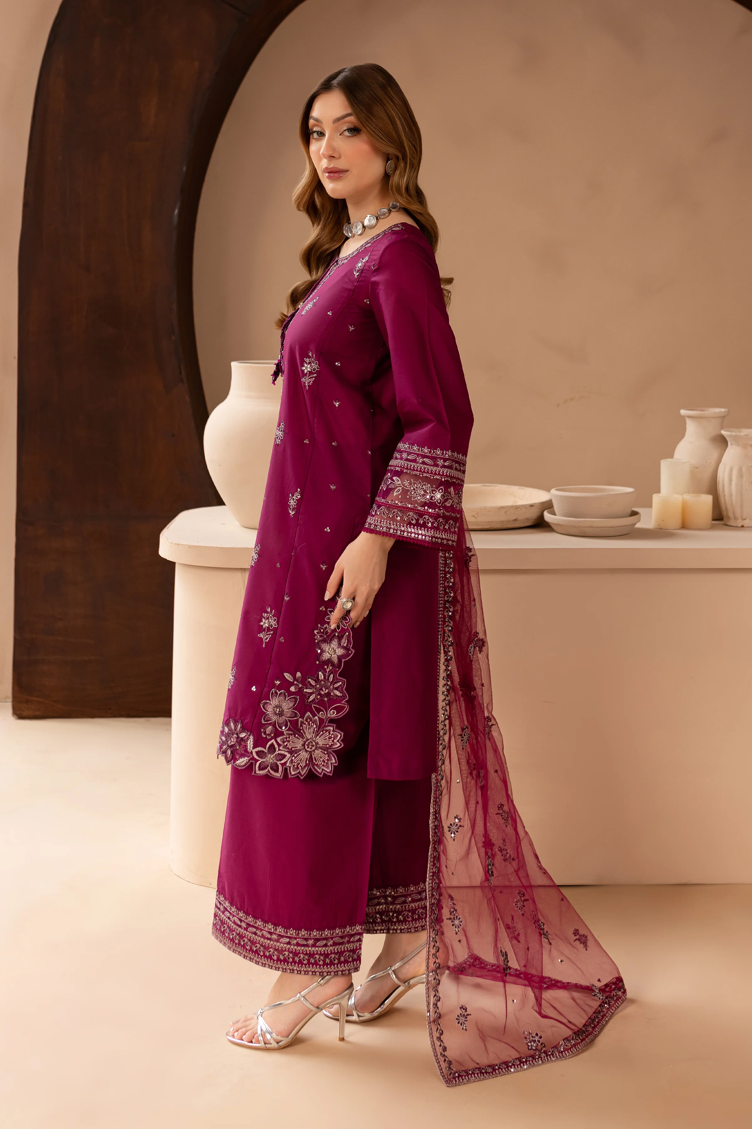 Wester 3Pc - Embroidered Lawn Dress - Image 8