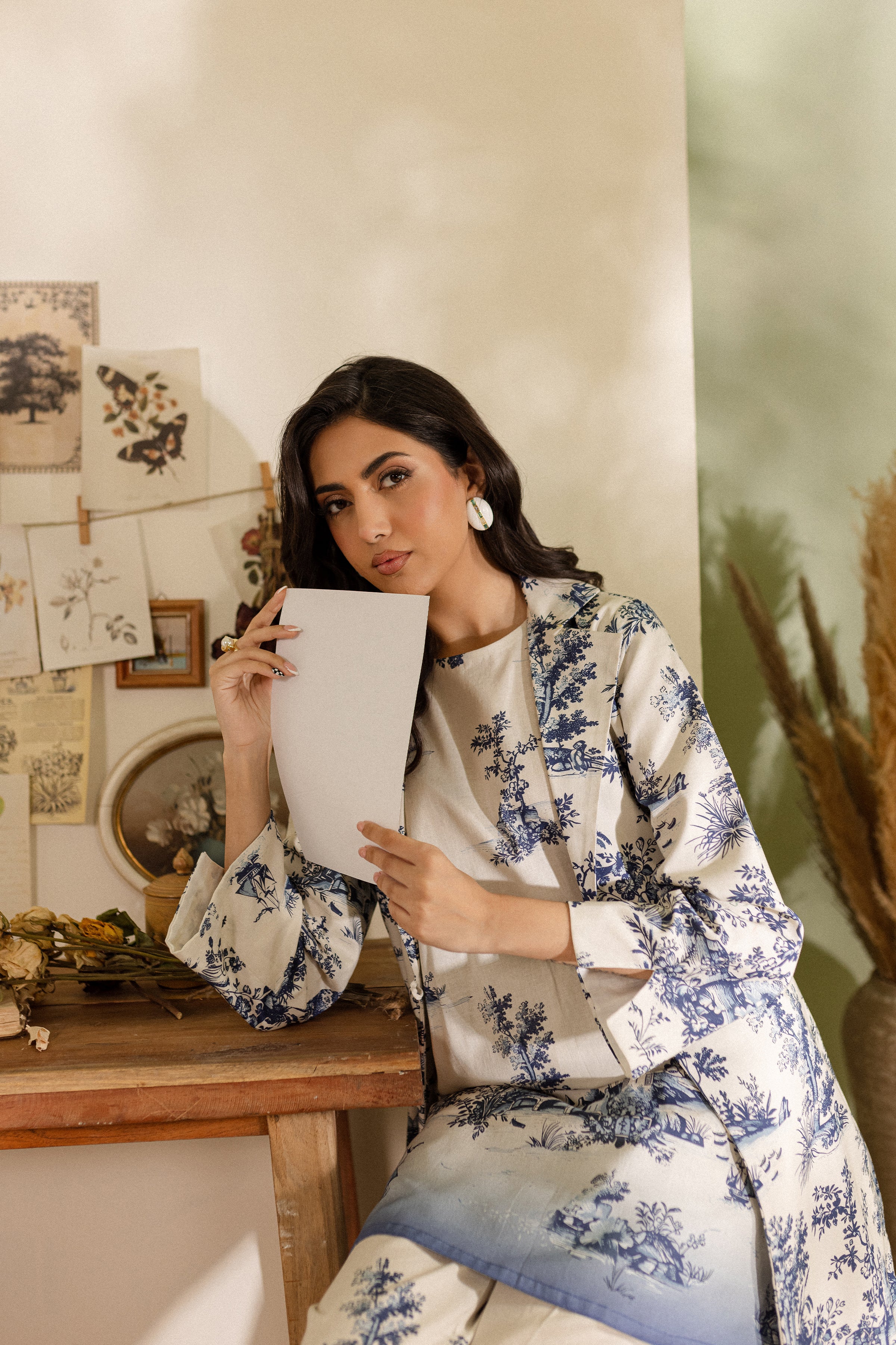 Whimsy 3Pc - Printed Khaddar Dress - Image 3