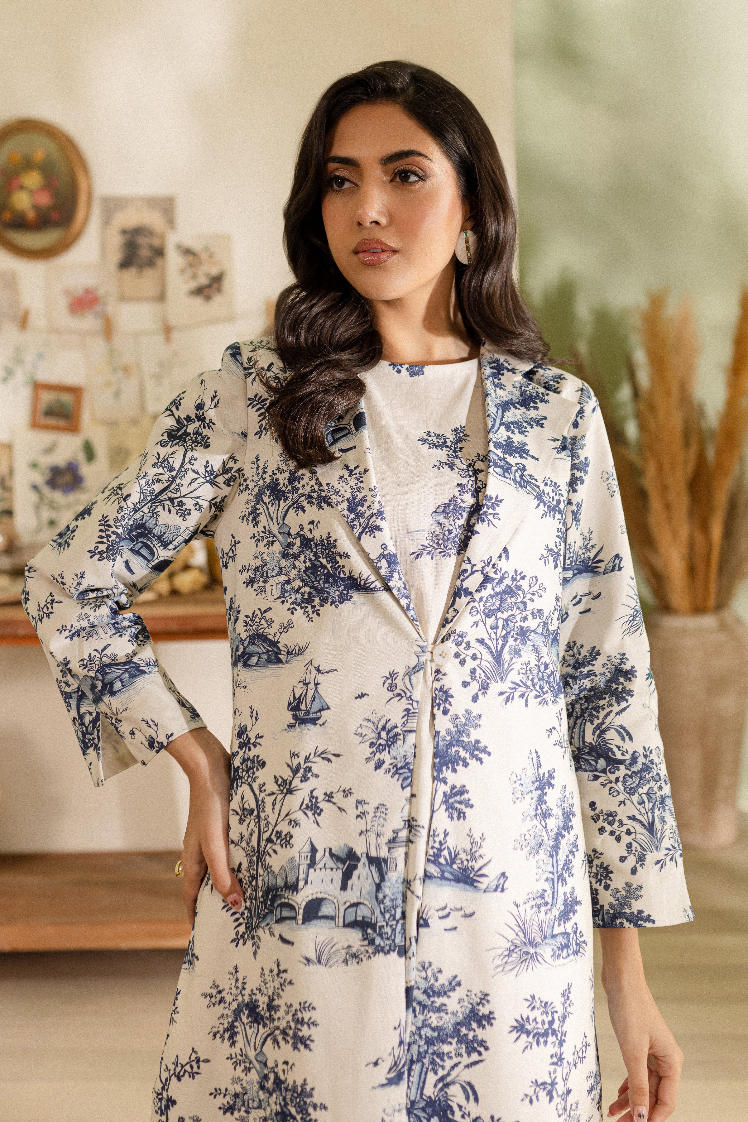 Whimsy 3Pc - Printed Khaddar Dress - Image 6