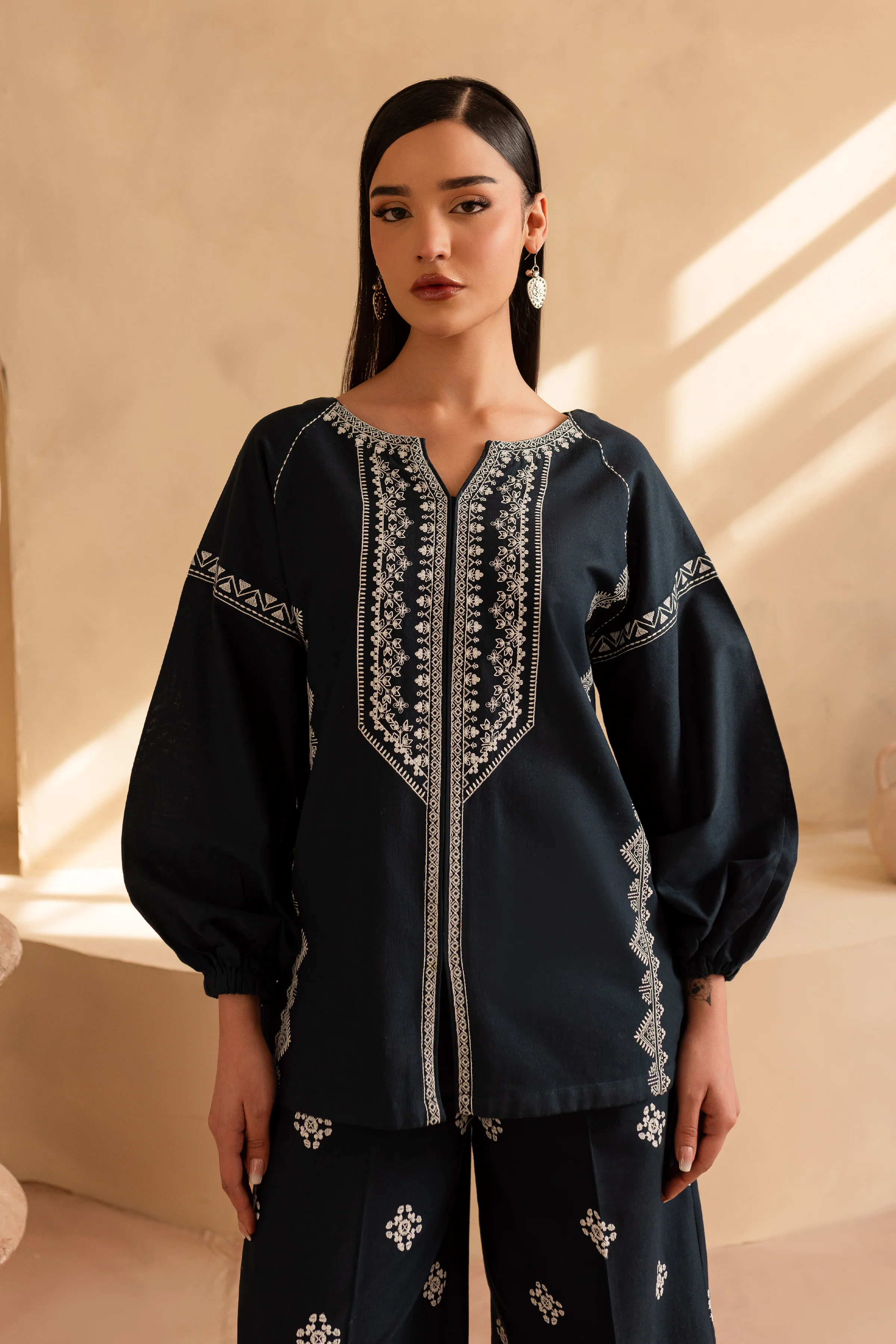 Whist 2Pc - Embroidered Khaddar Dress - Image 2