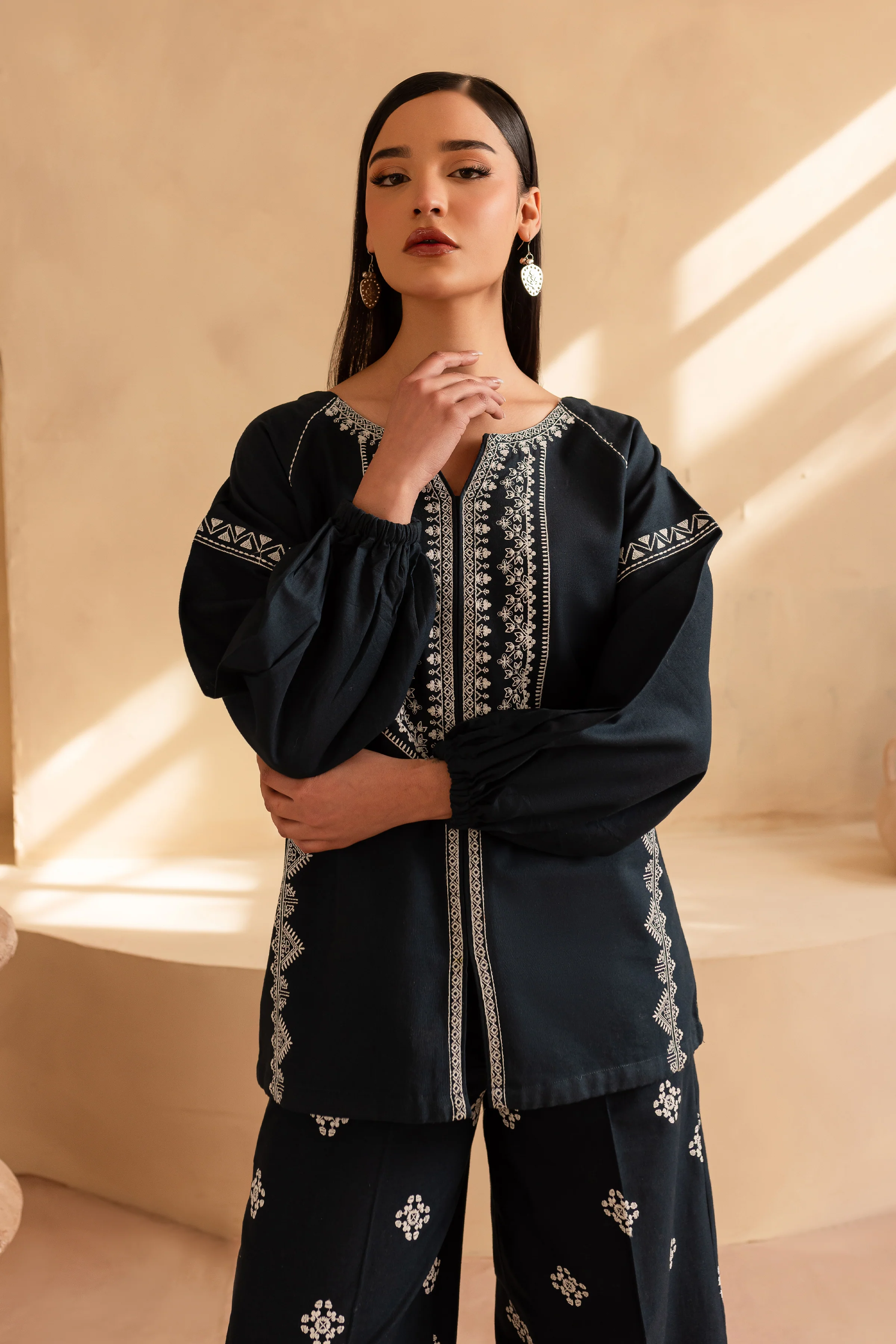 Whist 2Pc - Embroidered Khaddar Dress - Image 3