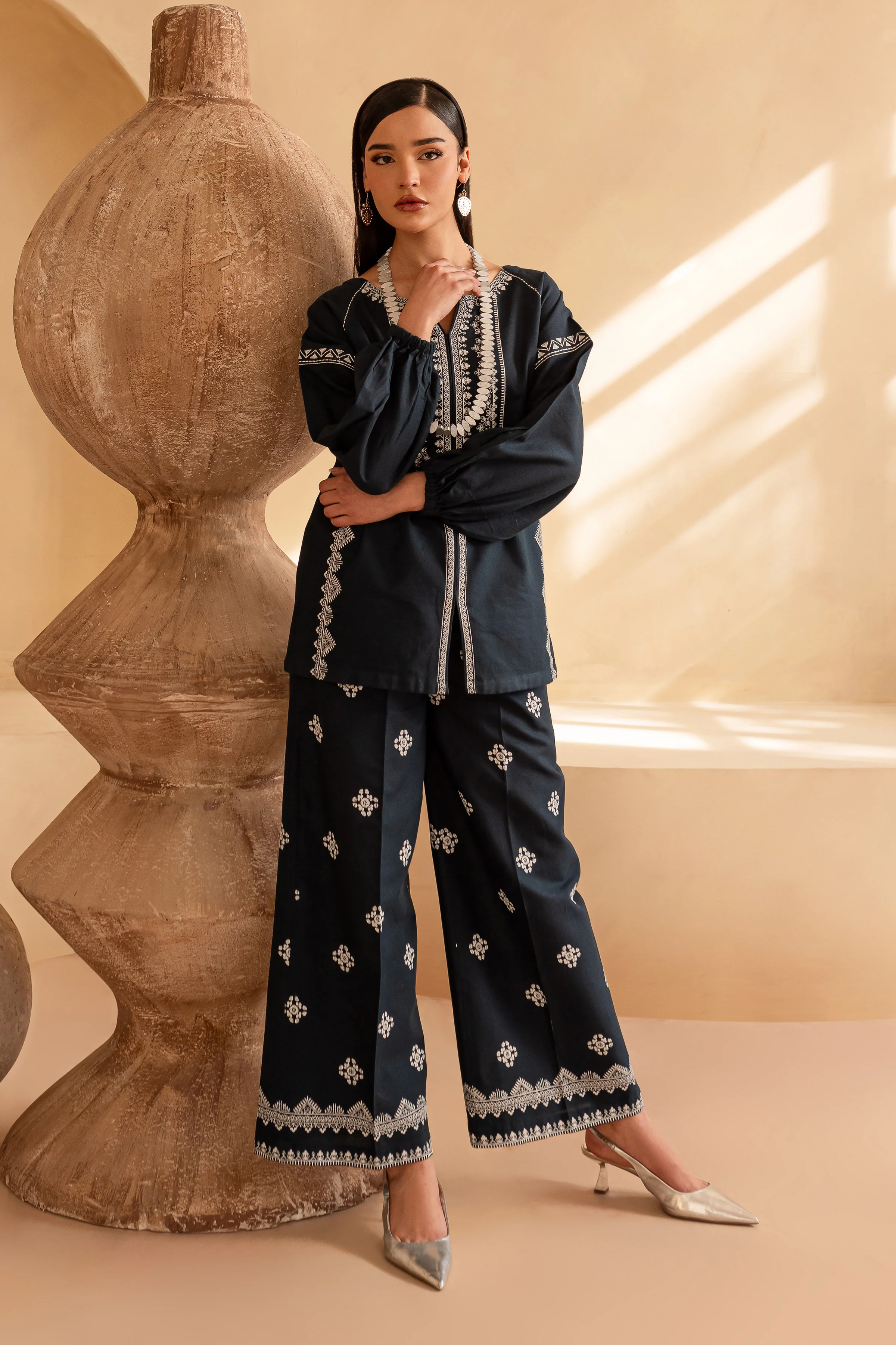 Whist 2Pc - Embroidered Khaddar Dress - Image 5
