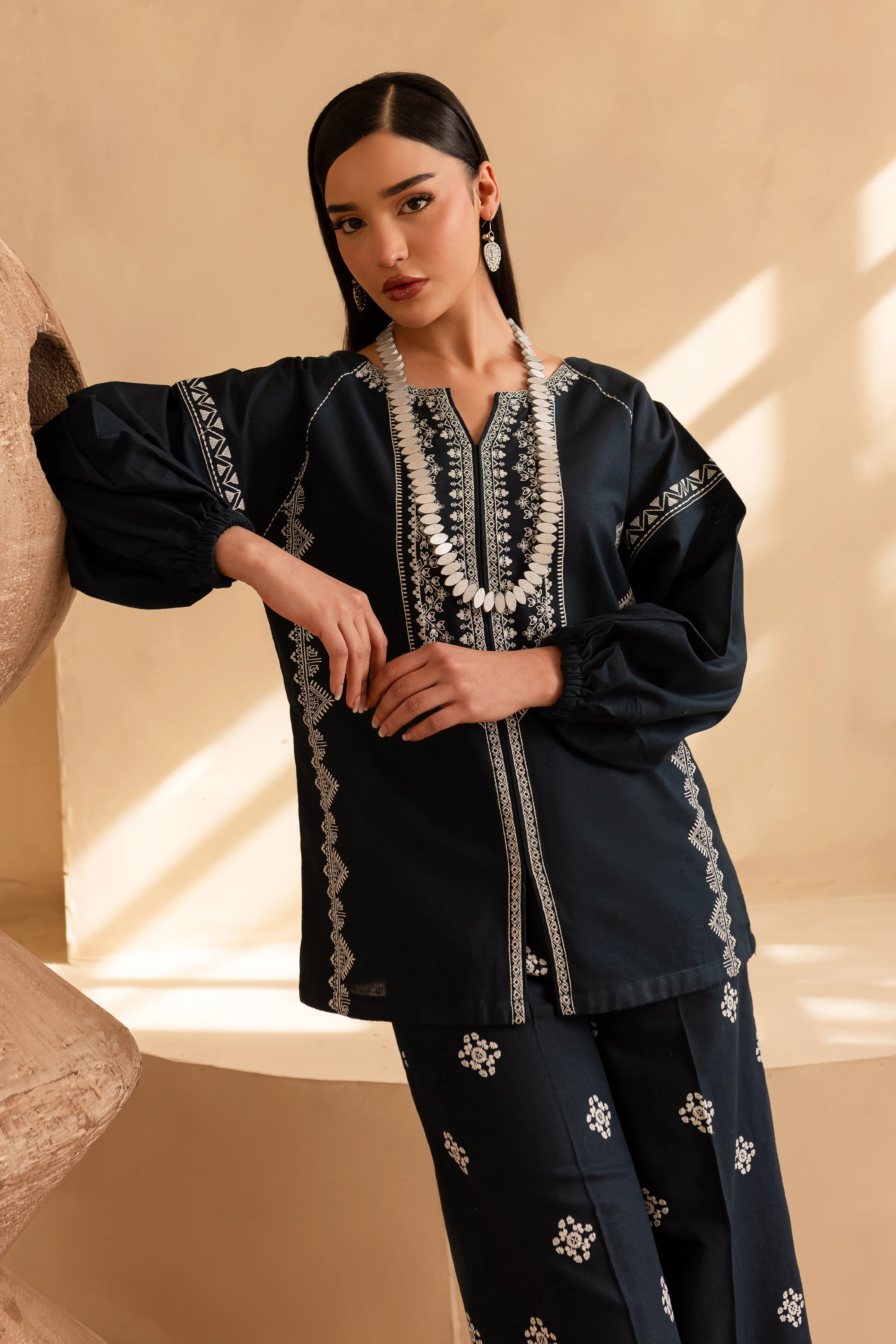 Whist 2Pc - Embroidered Khaddar Dress - Image 7