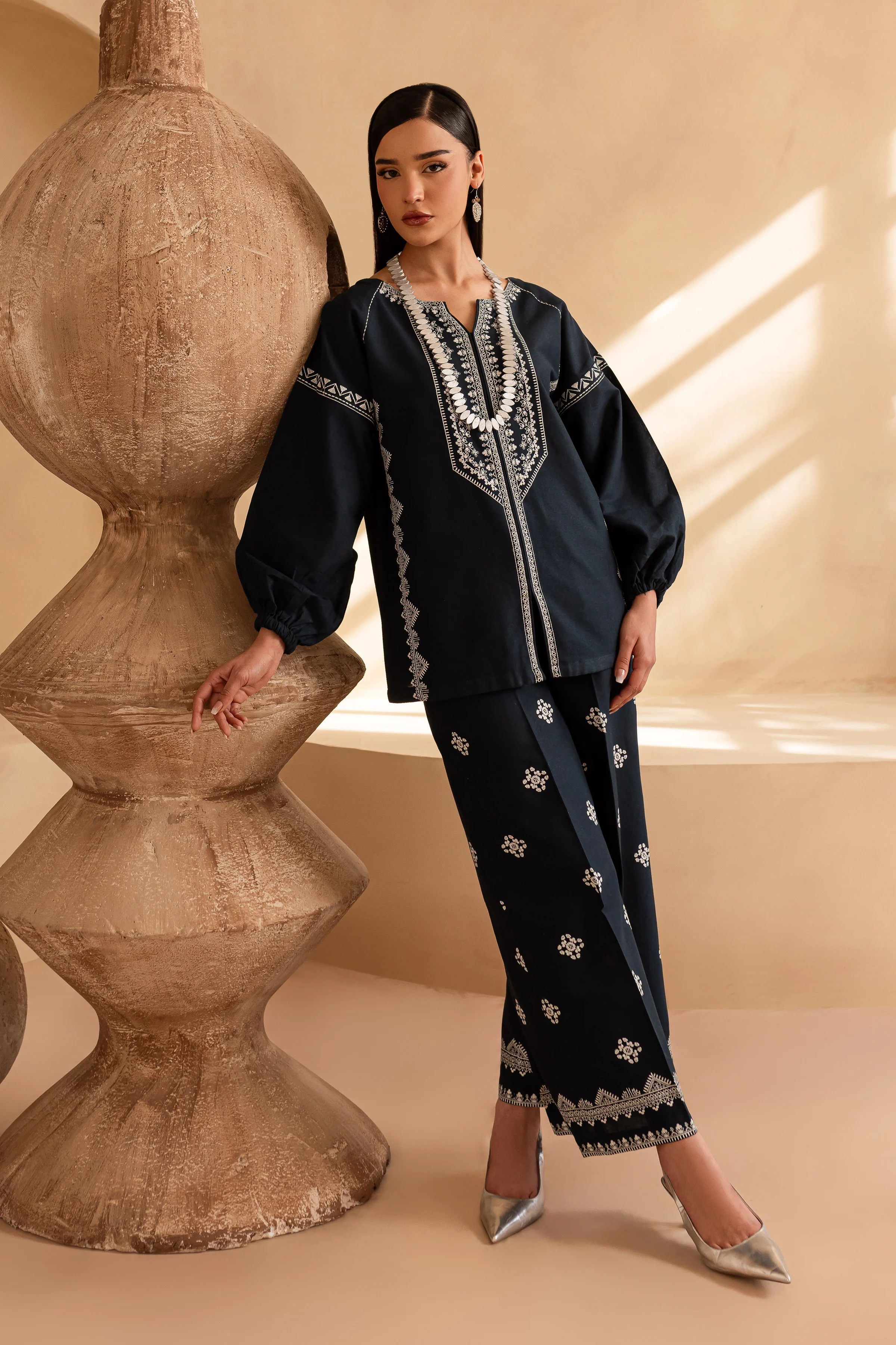Whist 2Pc - Embroidered Khaddar Dress - Image 8