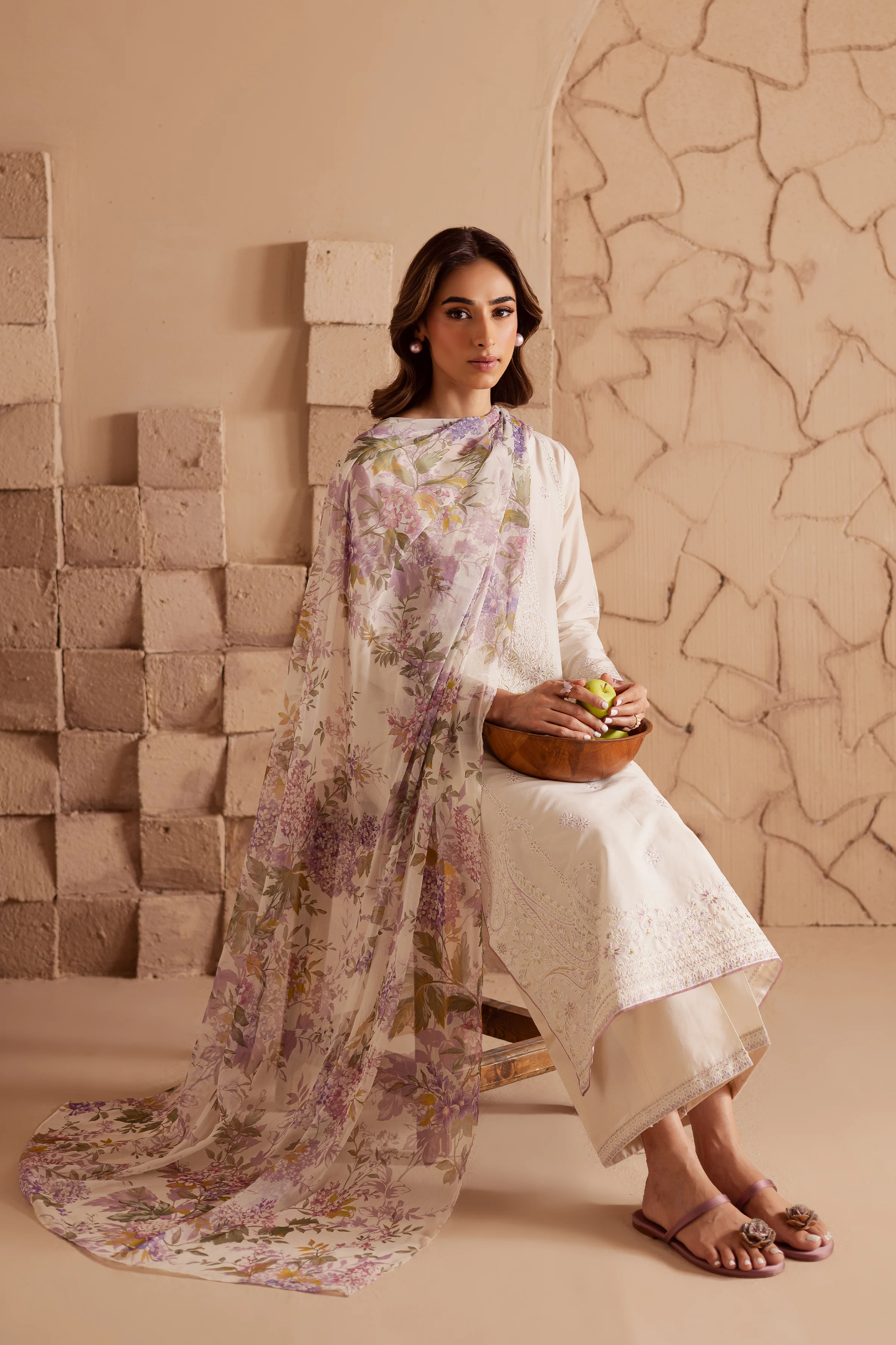 White Beast 3Pc - Embroidered Lawn Dress - Image 5