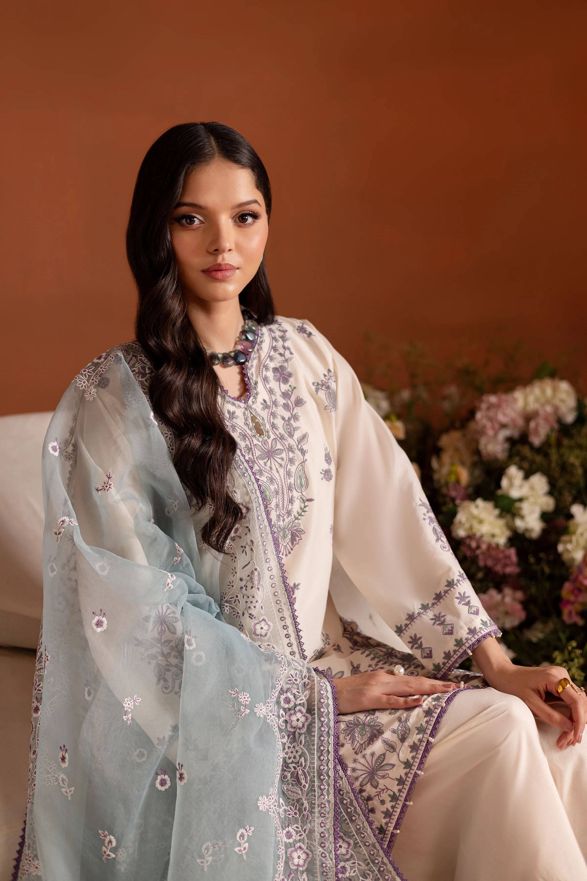 White Opal 3Pc - Embroidered Lawn Dress - Image 5