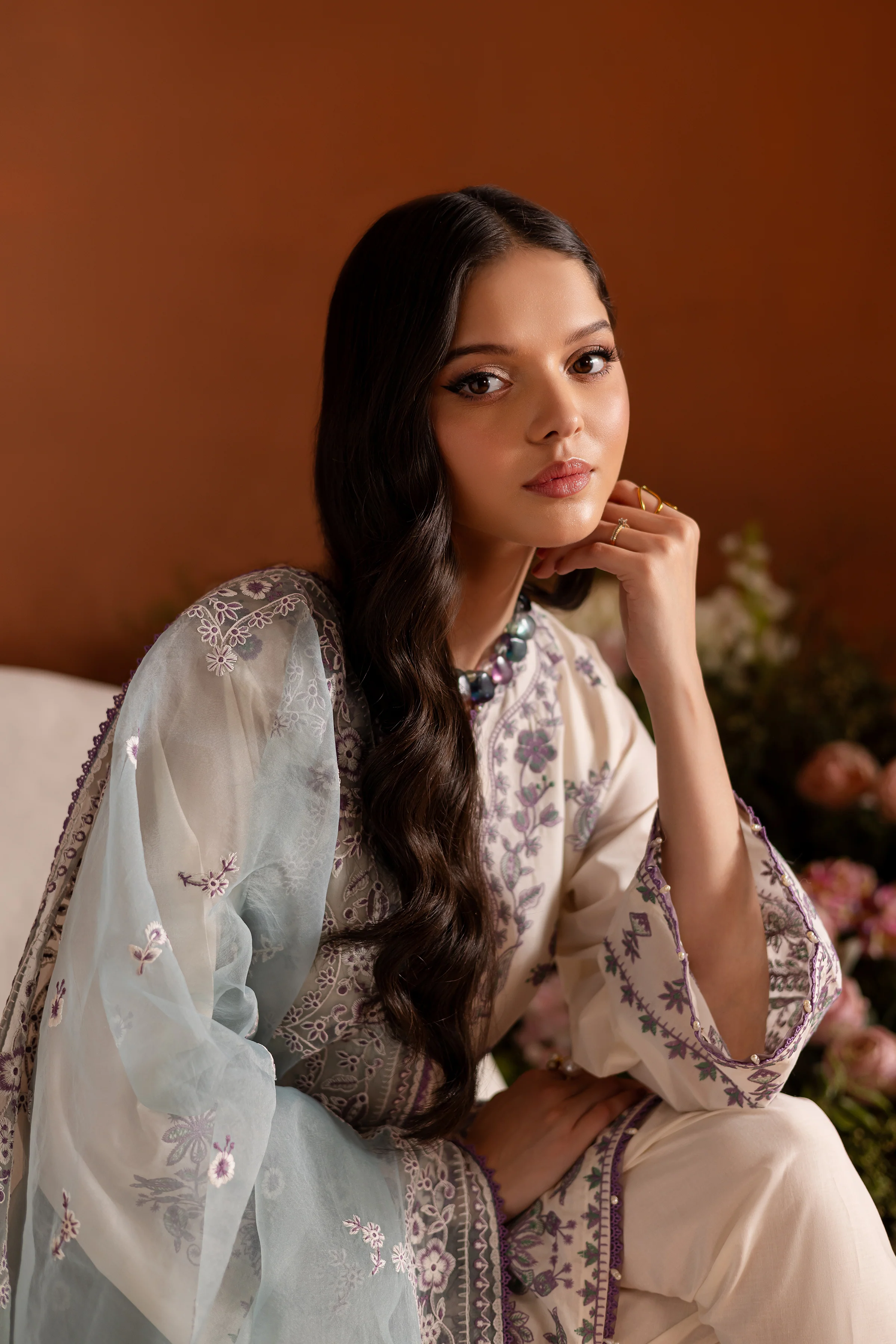 White Opal 3Pc - Embroidered Lawn Dress - Image 7