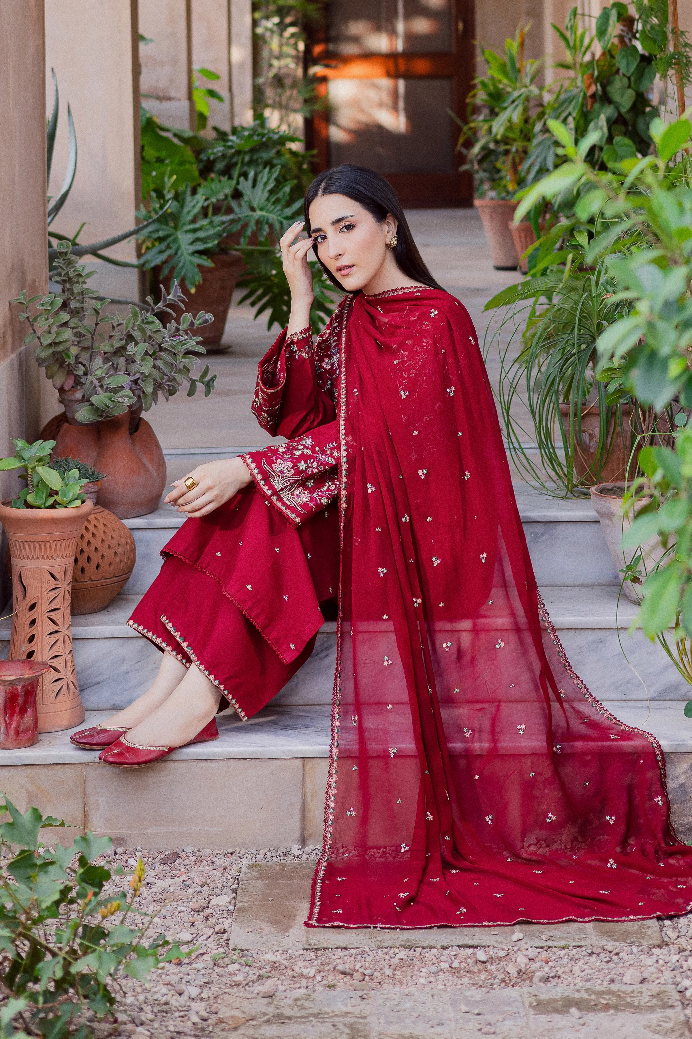 Wild Dream 3Pc - Embroidered Khaddar Dress - Image 3