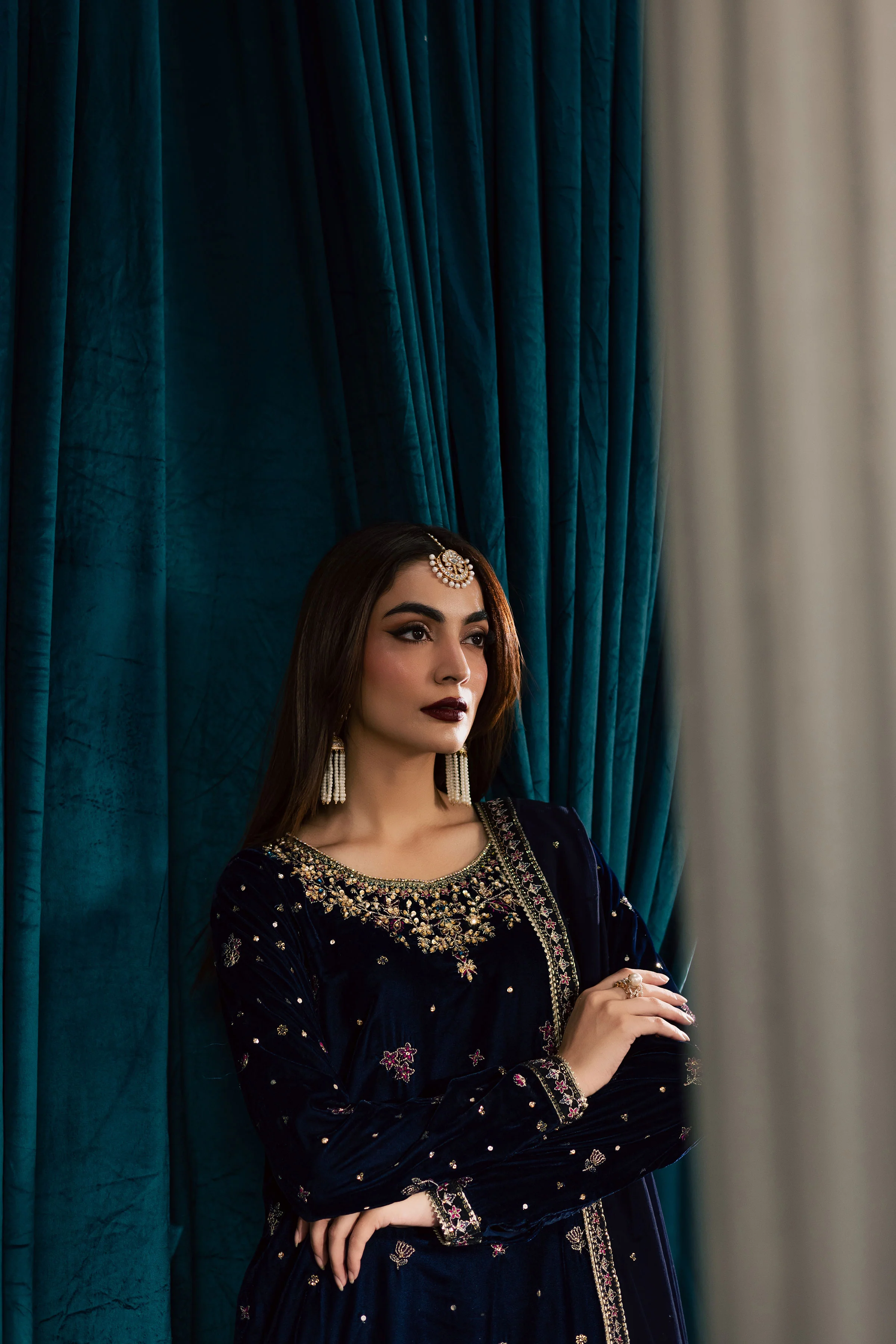 Yashal 3Pc - Velvet Formal Dress - Image 12