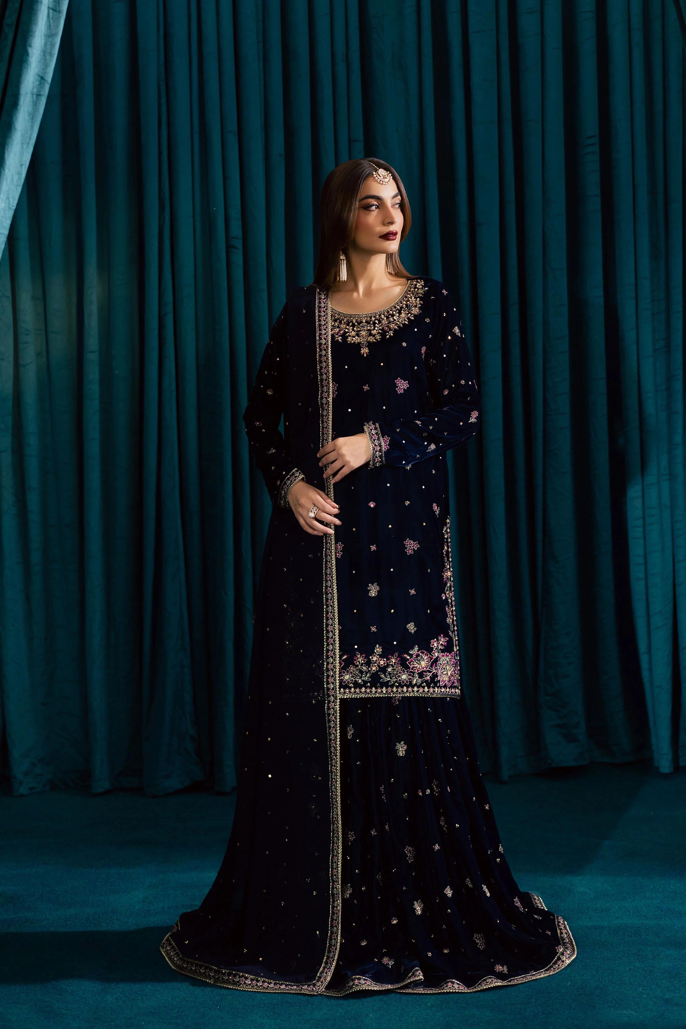 Yashal 3Pc - Velvet Formal Dress - Image 3