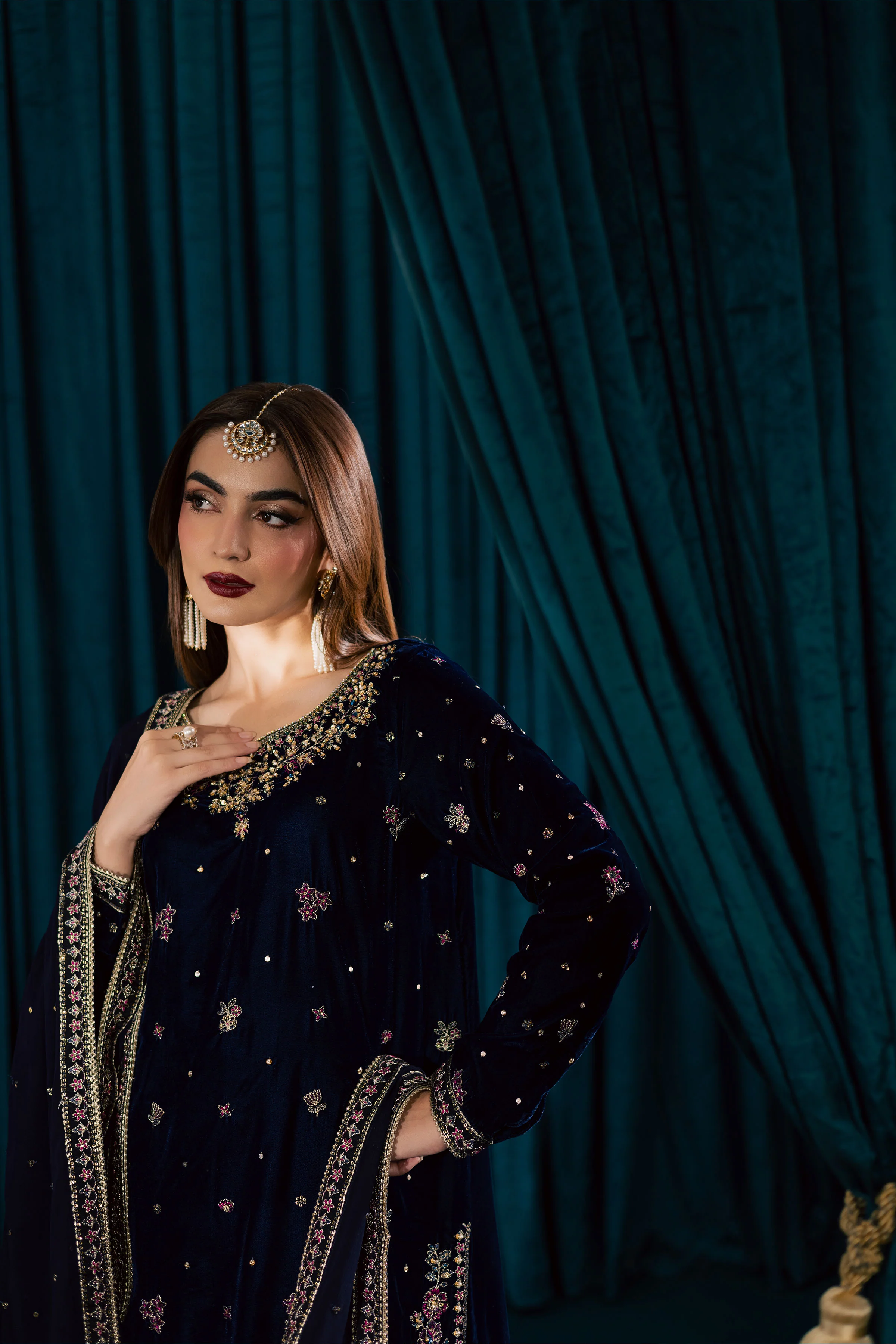 Yashal 3Pc - Velvet Formal Dress - Image 5