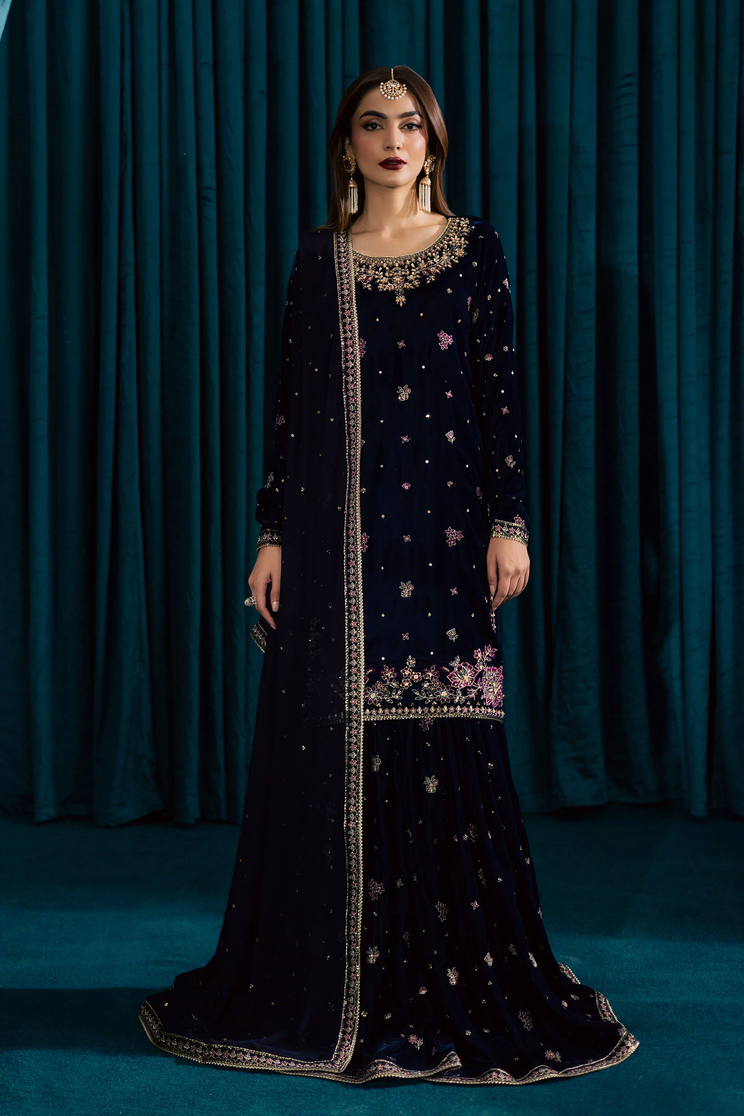 Yashal 3Pc - Velvet Formal Dress - Image 7
