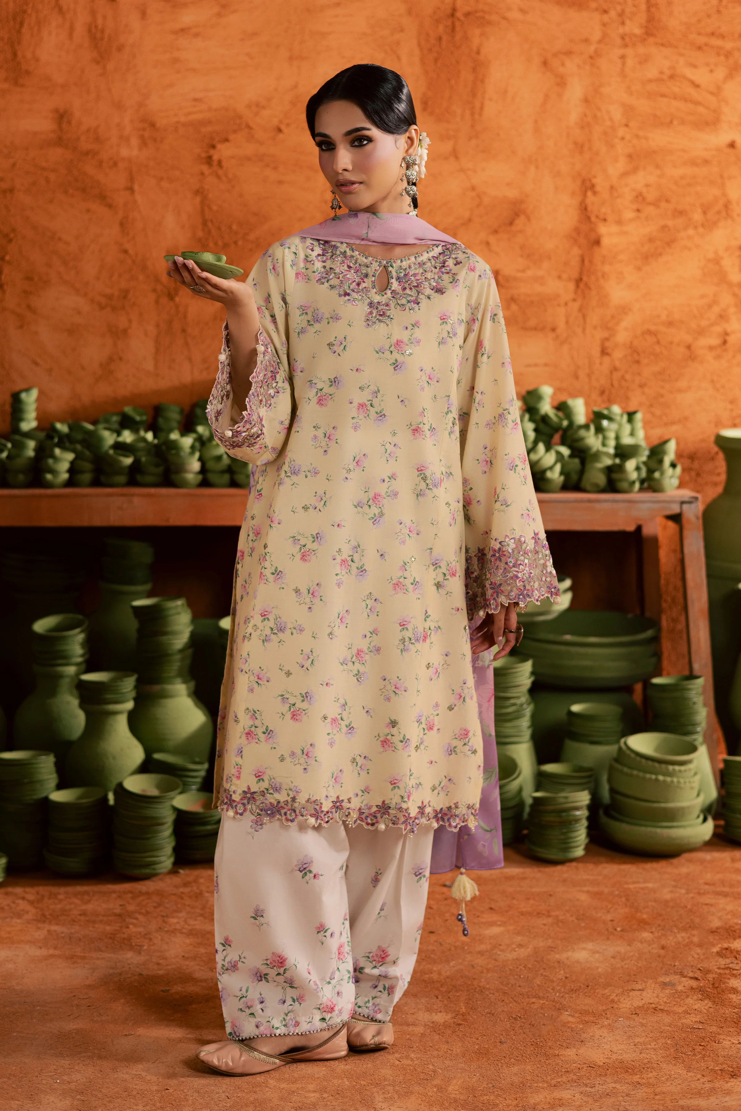Yellow Lamia 3Pc - Printed Lawn Dress - Image 3
