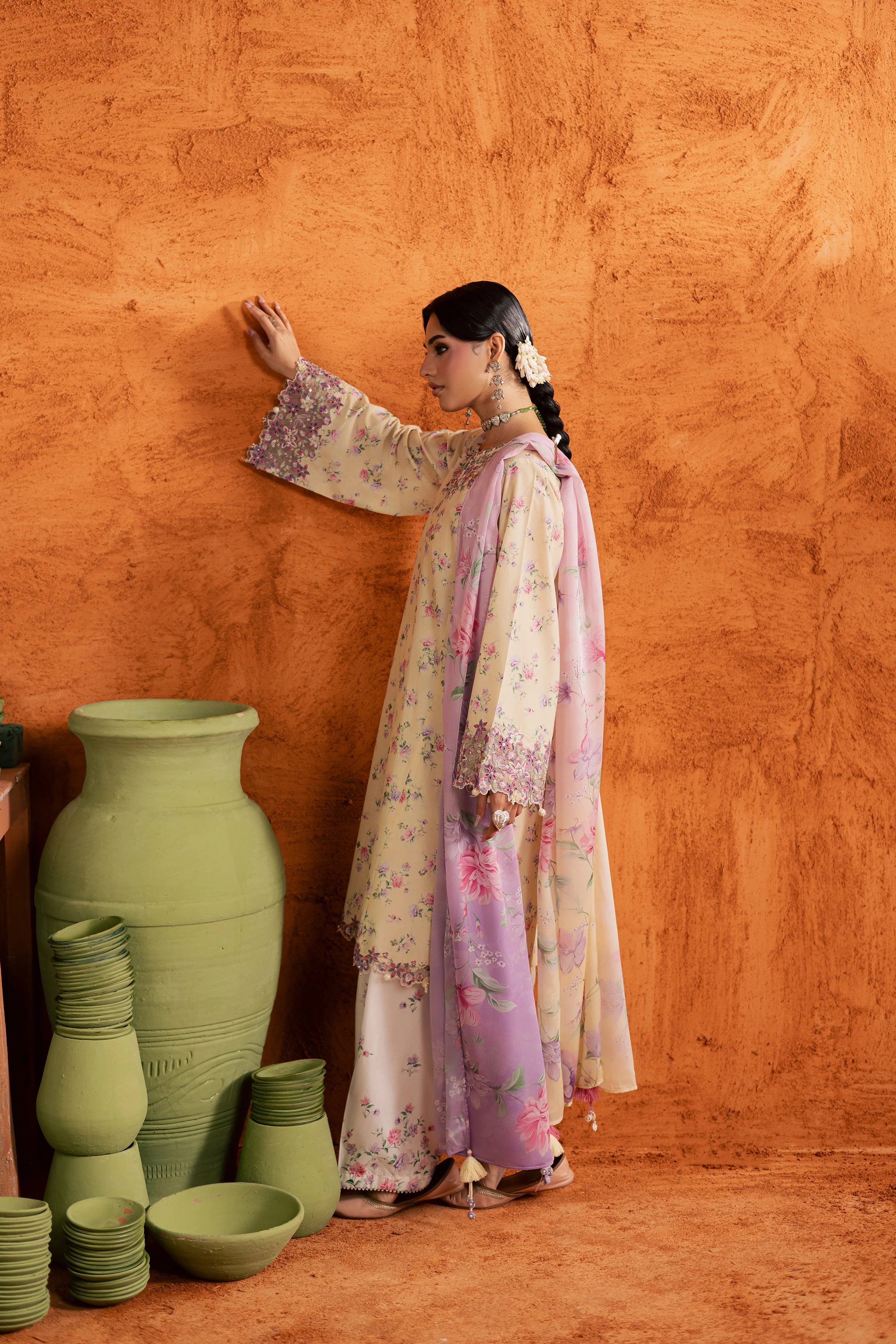 Yellow Lamia 3Pc - Printed Lawn Dress - Image 4