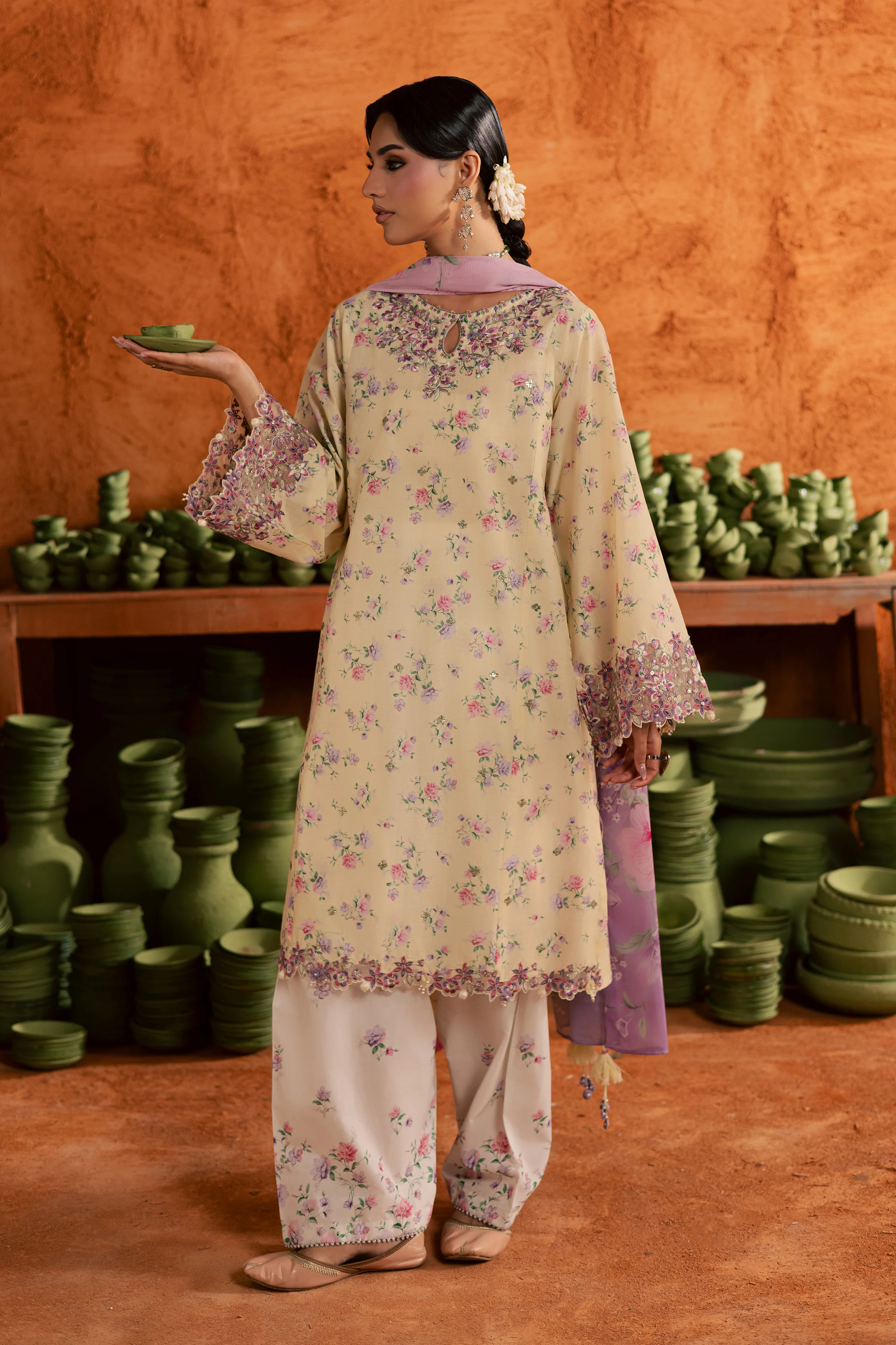 Yellow Lamia 3Pc - Printed Lawn Dress - Image 7