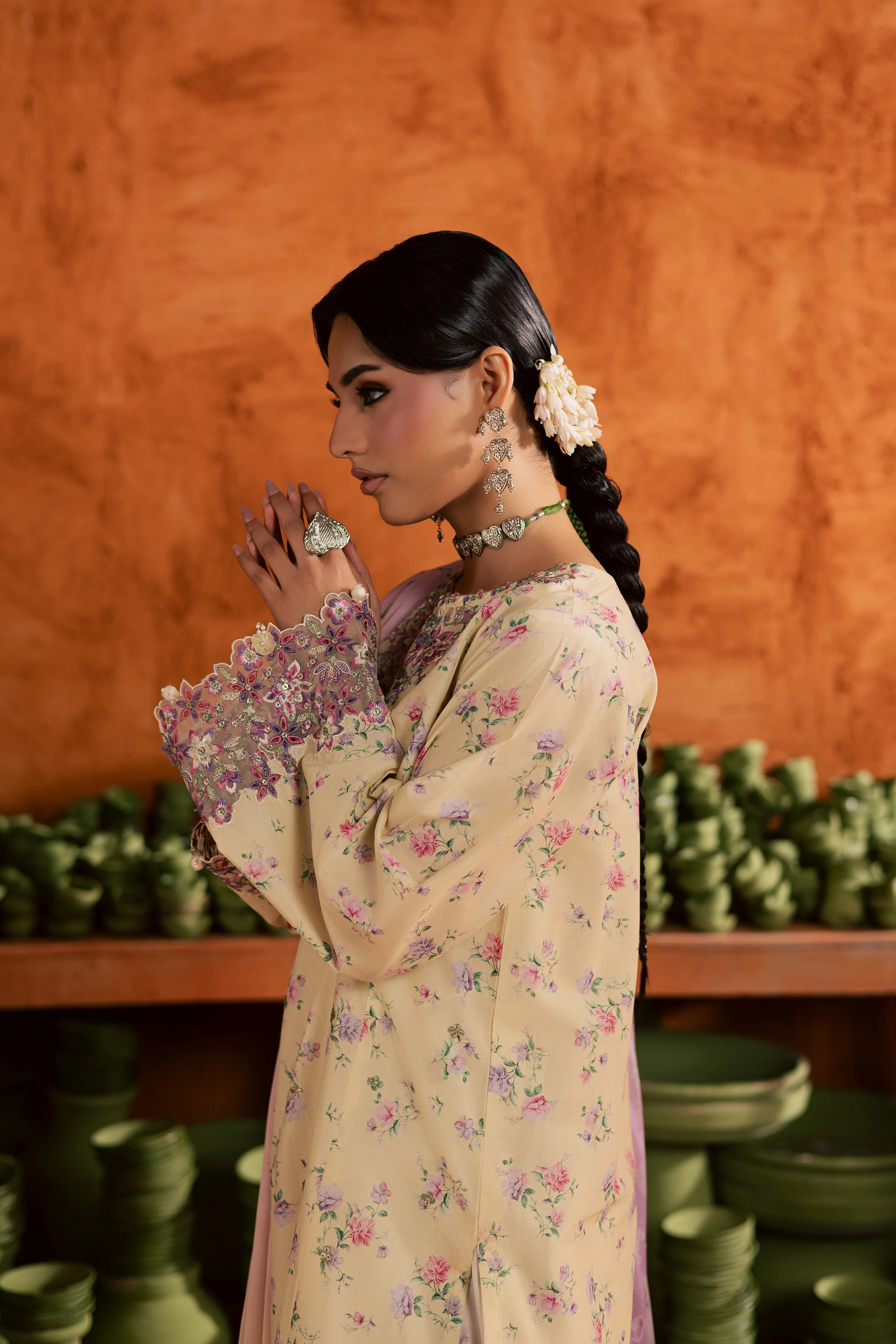 Yellow Lamia 3Pc - Printed Lawn Dress - Image 9