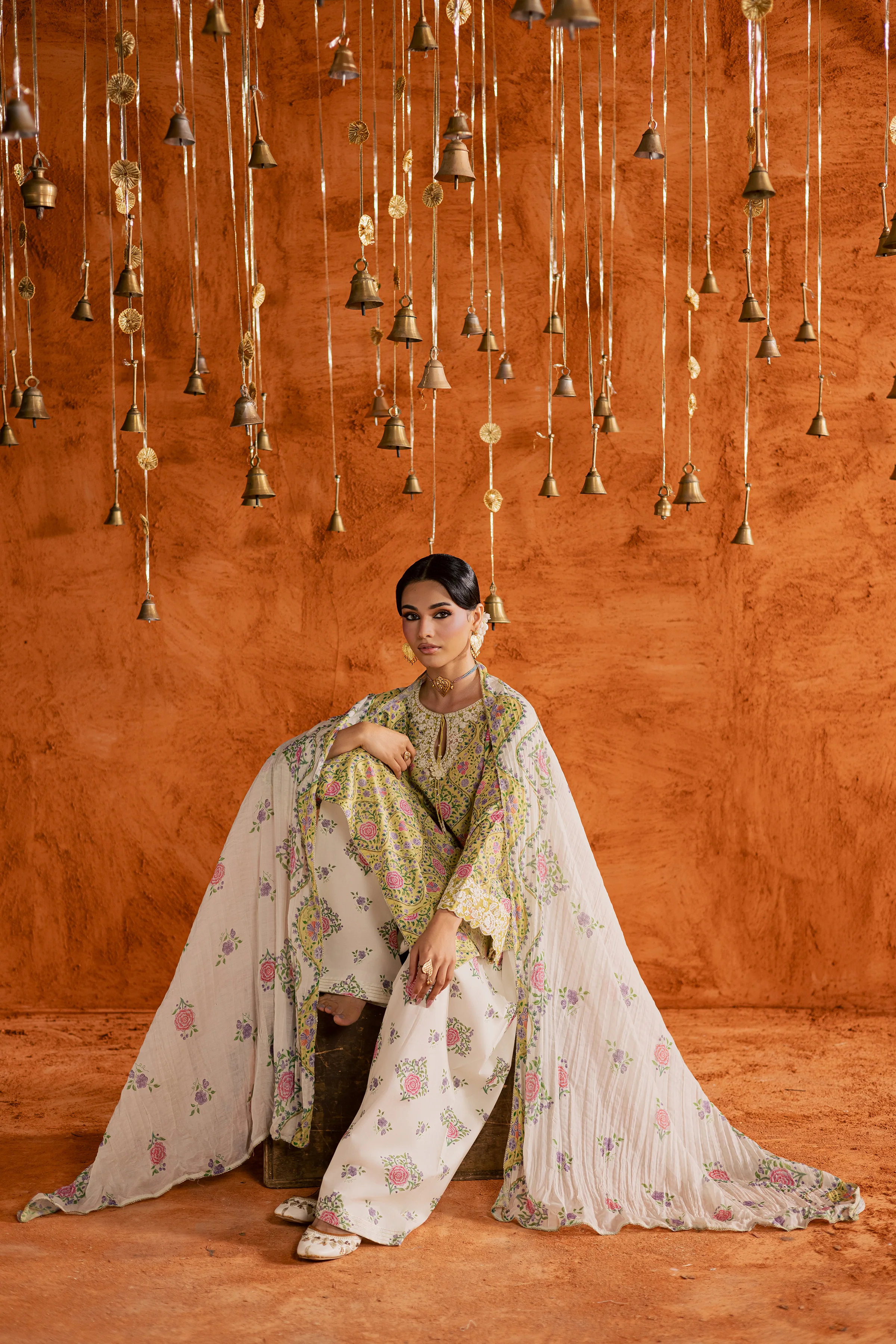 Yellow Minsa 3pc - Printed Lawn Dress - Image 11
