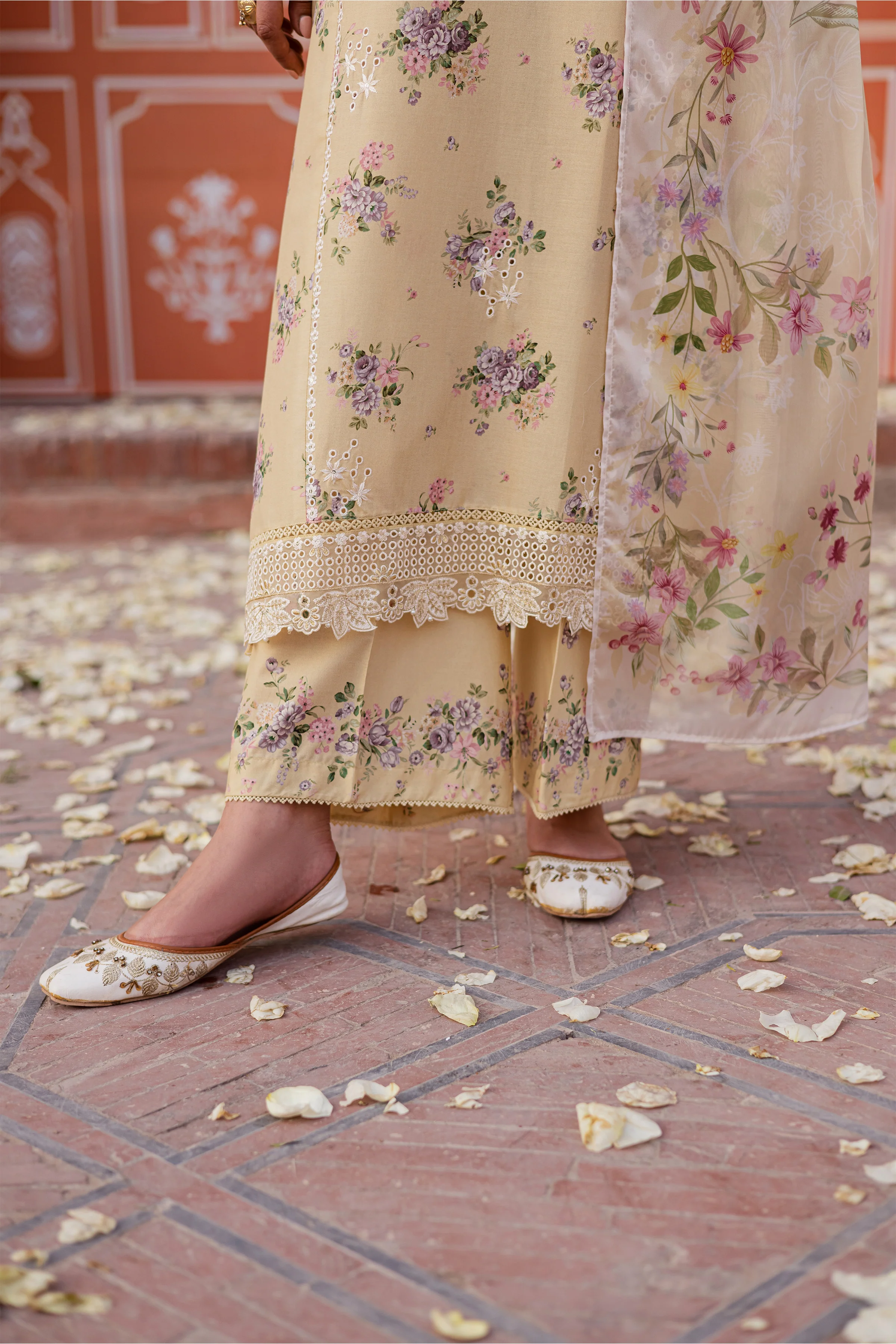 Yellow Pie 3Pc - Festive Eid Prints - Image 8