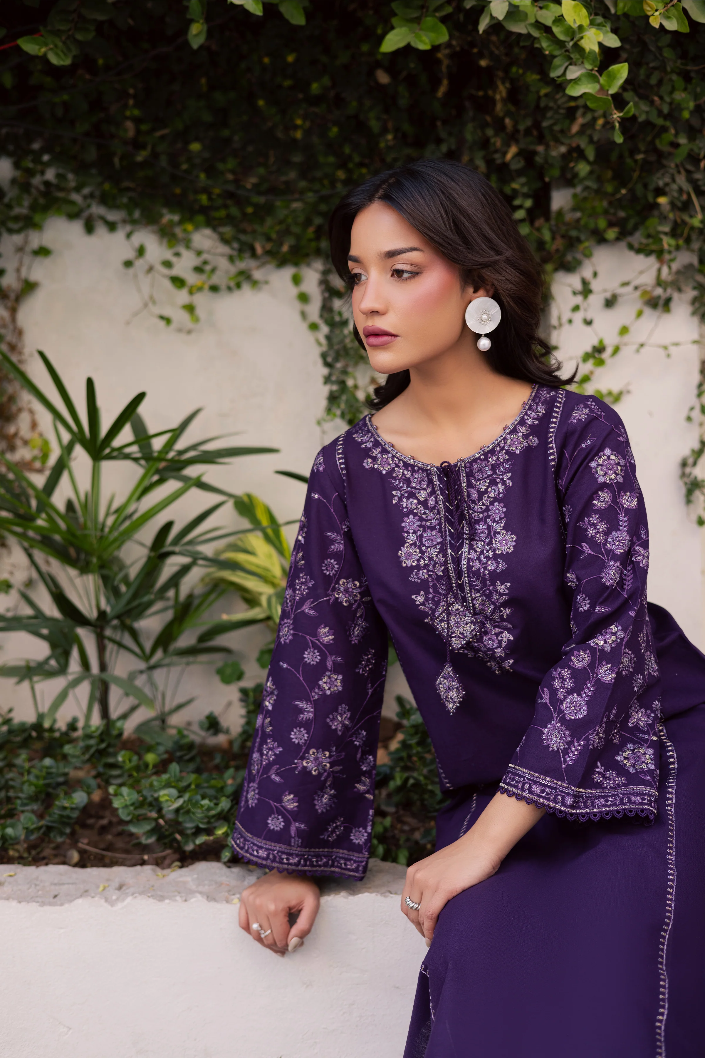 Yuura 2Pc - Embroidered Khaddar Dress - Image 2