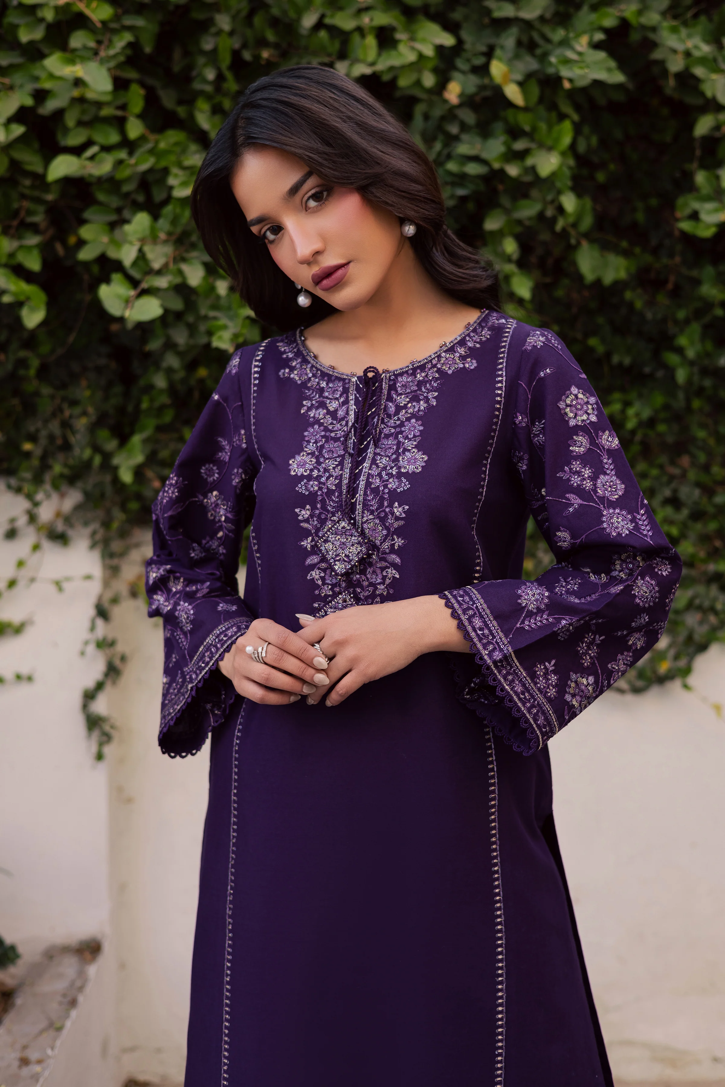 Yuura 2Pc - Embroidered Khaddar Dress - Image 3