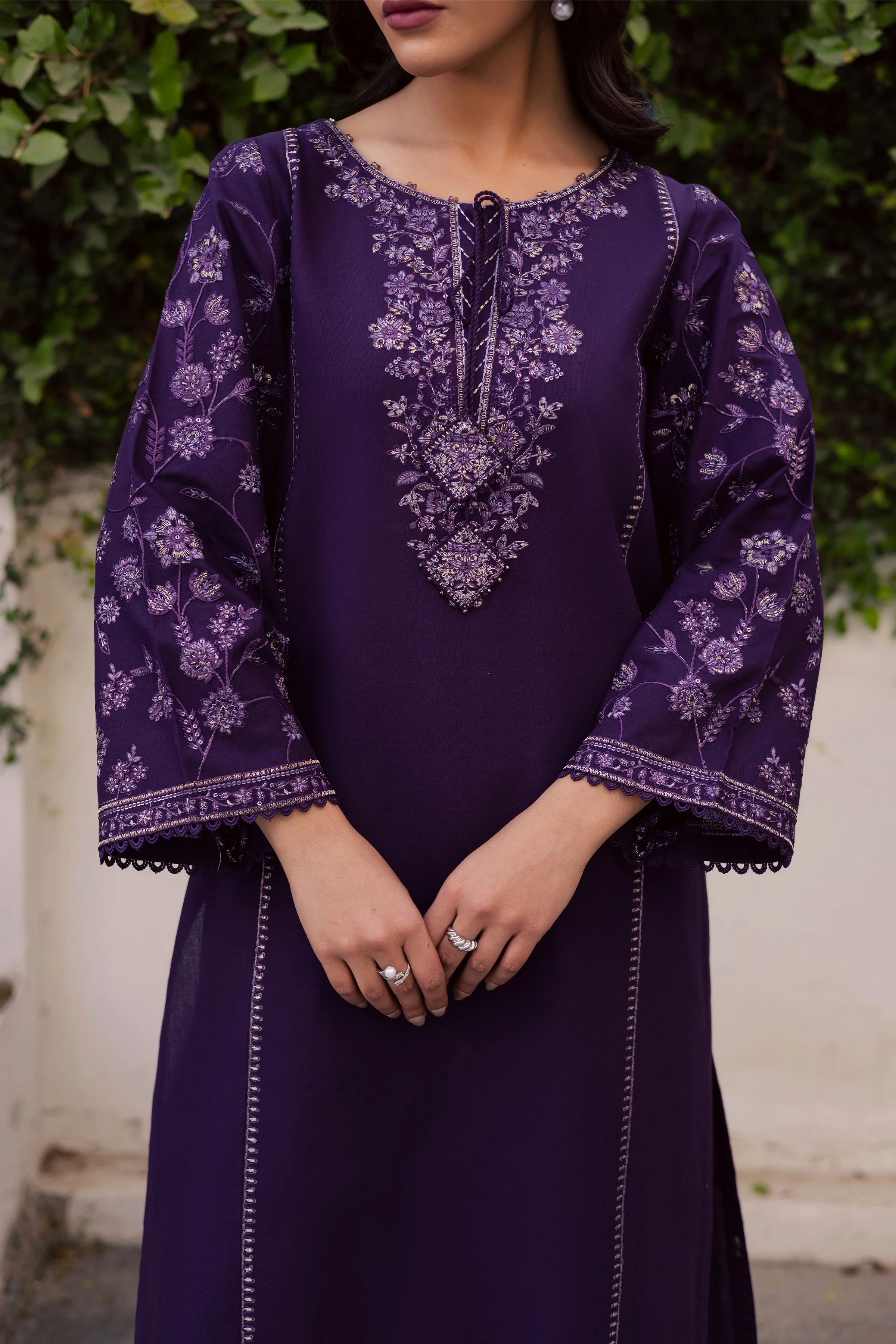 Yuura 2Pc - Embroidered Khaddar Dress - Image 5