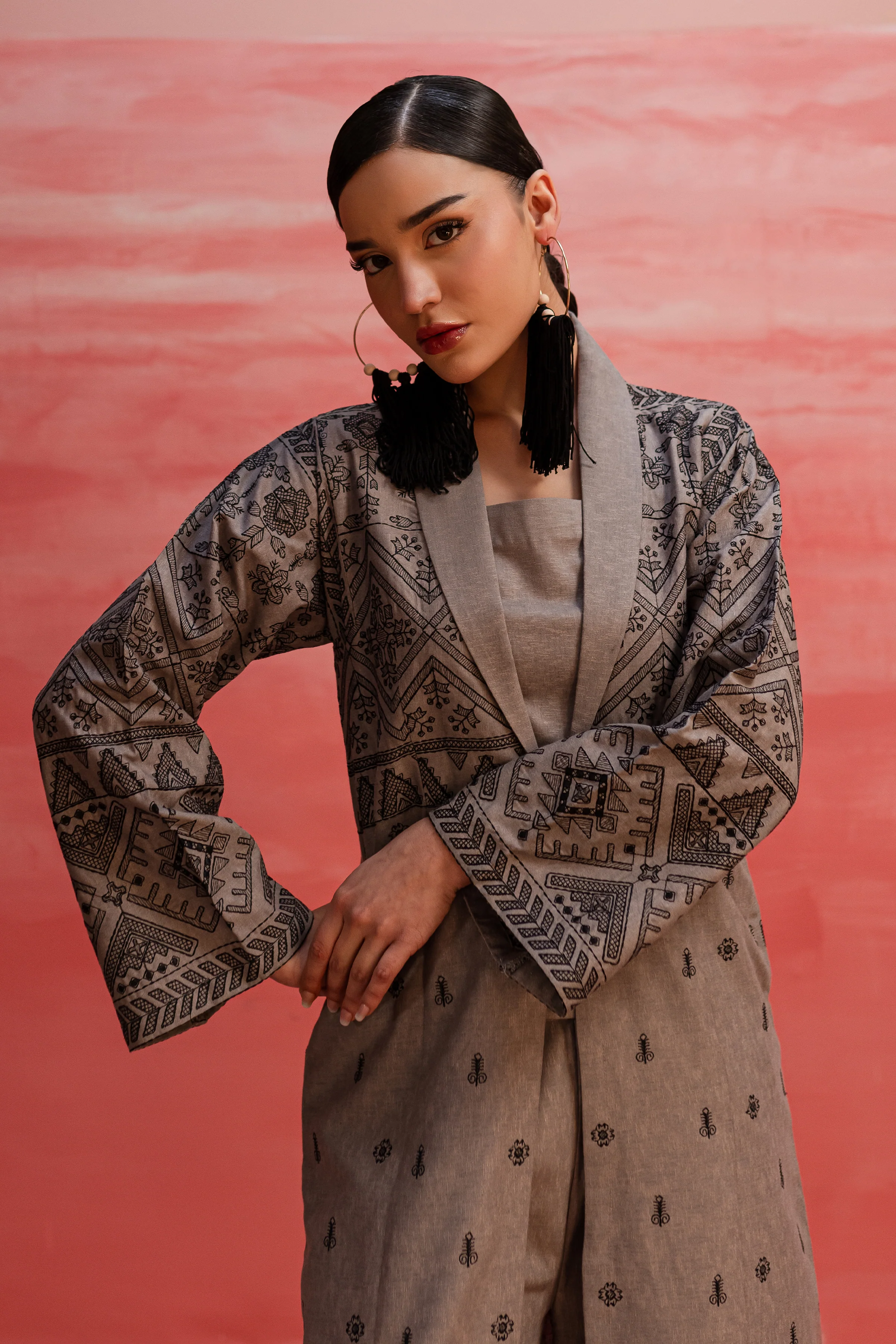 Zaavi 3Pc - Embroidered Karandi Dress - Image 6