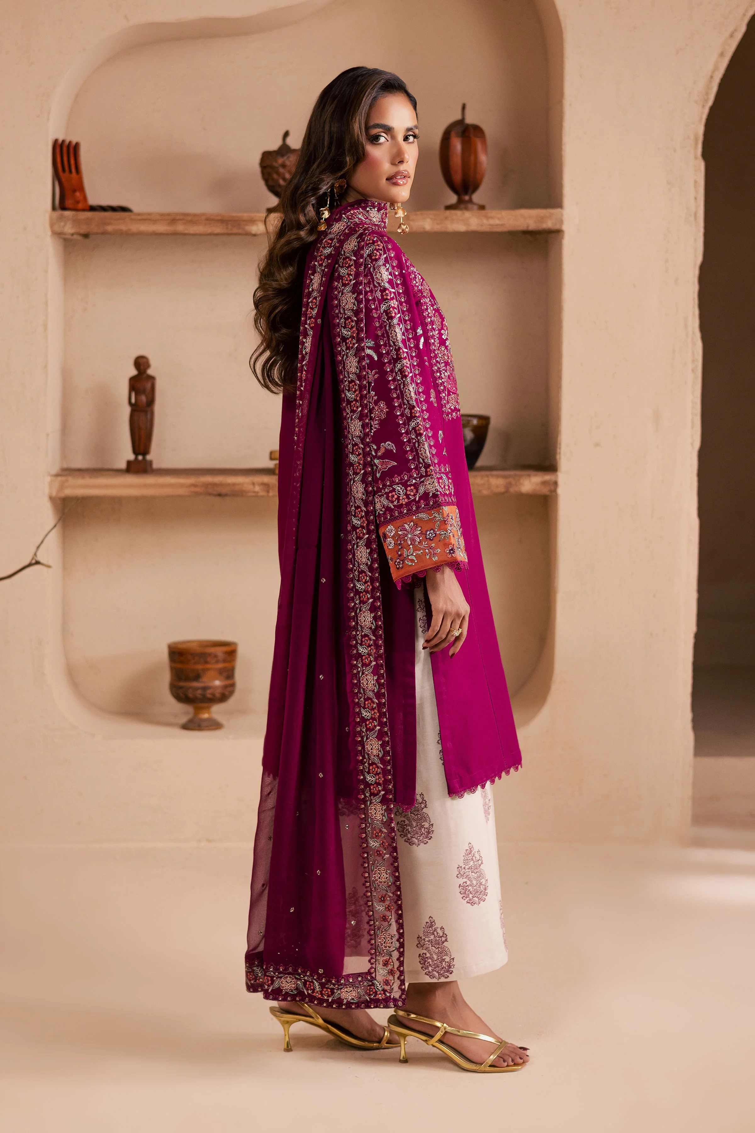 Zeva 3Pc - Embroidered Khaddar Dress - Image 3