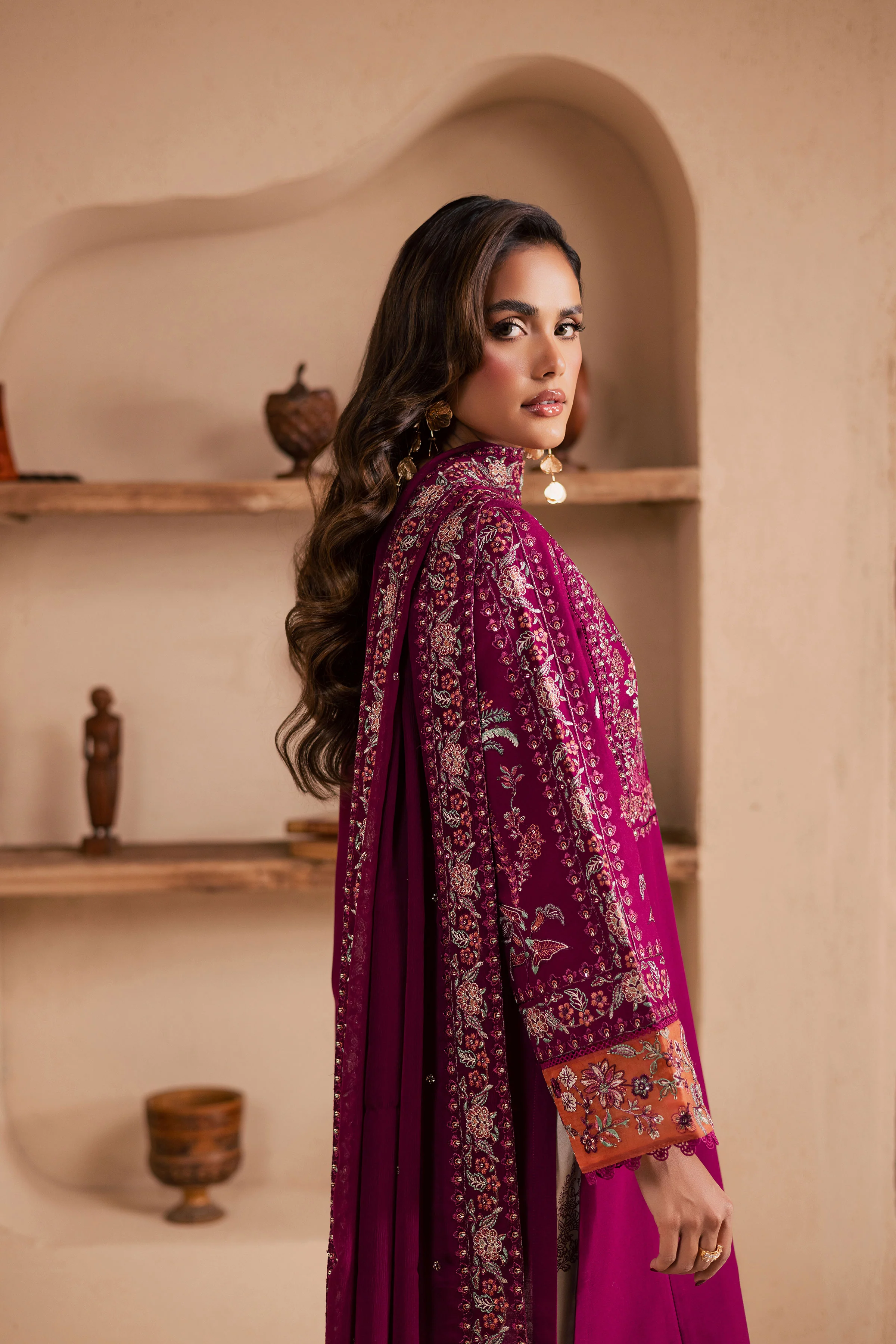 Zeva 3Pc - Embroidered Khaddar Dress - Image 5