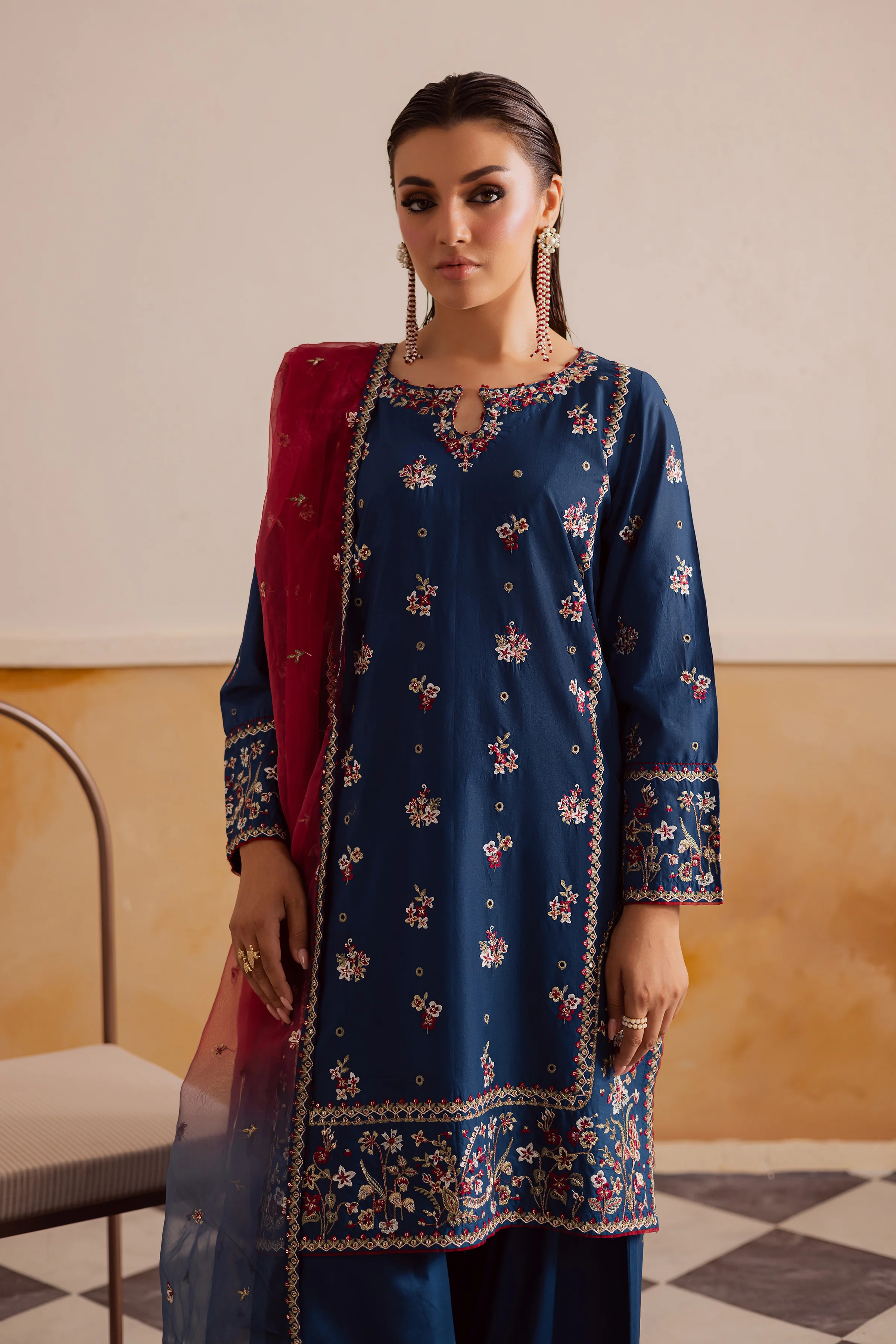 Zierra 3Pc - Embroidered Lawn Pret - Image 2
