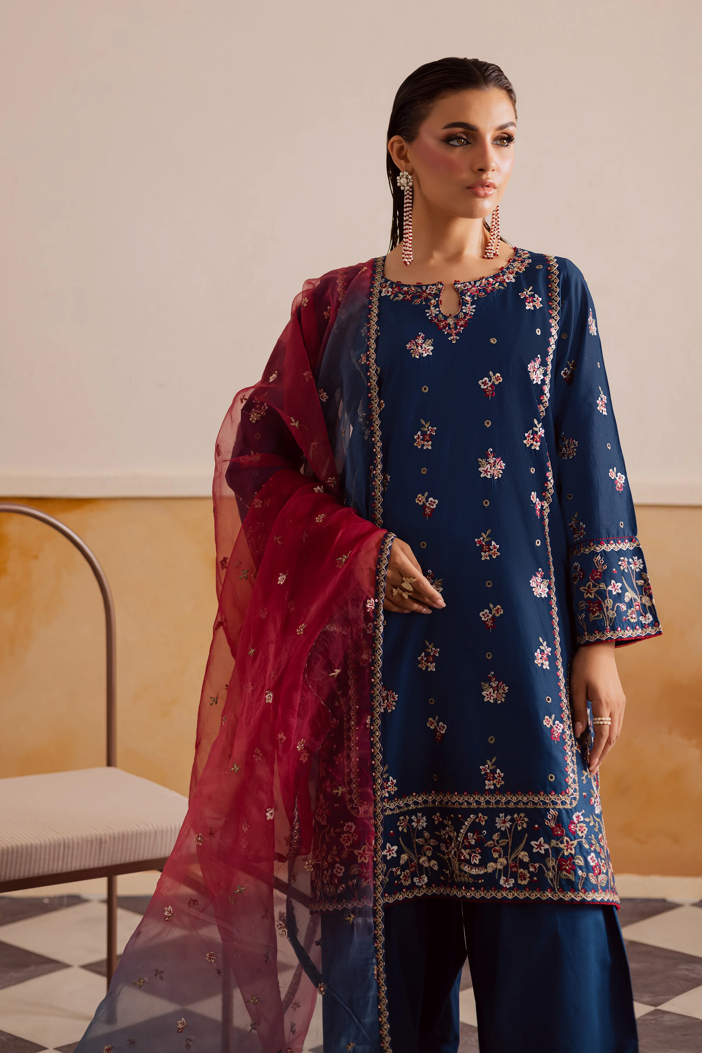 Zierra 3Pc - Embroidered Lawn Pret - Image 3