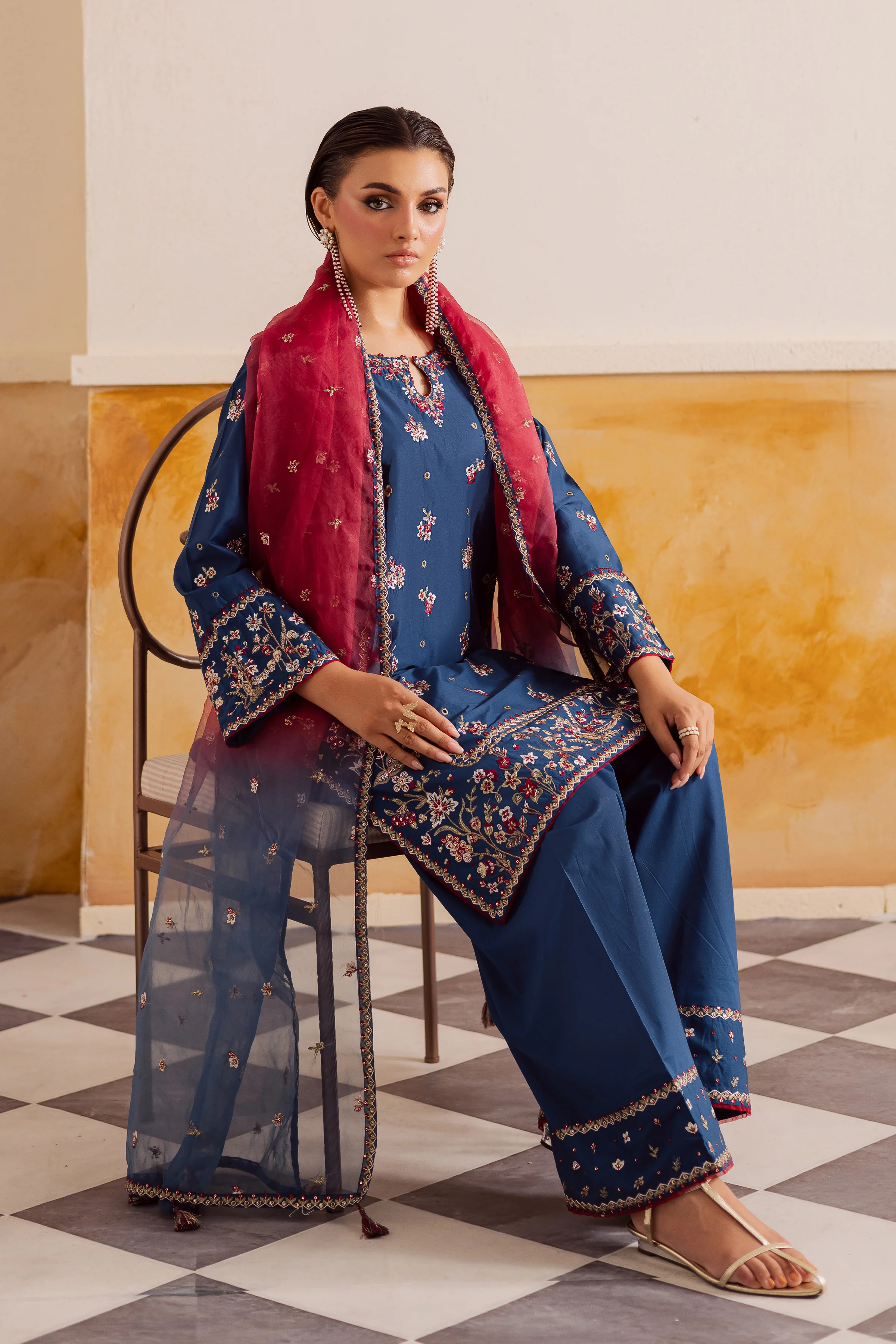 Zierra 3Pc - Embroidered Lawn Pret - Image 4