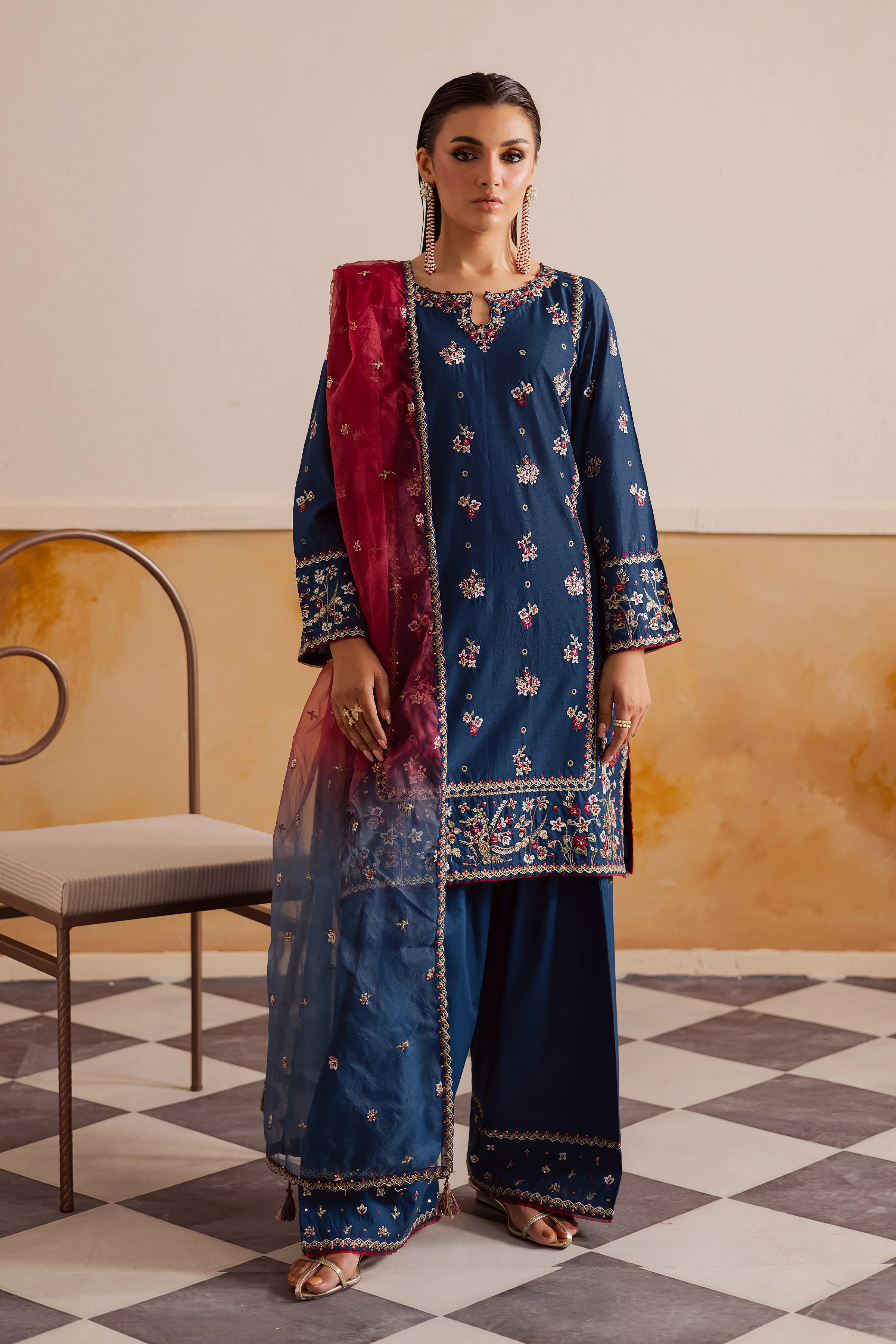 Zierra 3Pc - Embroidered Lawn Pret - Image 5