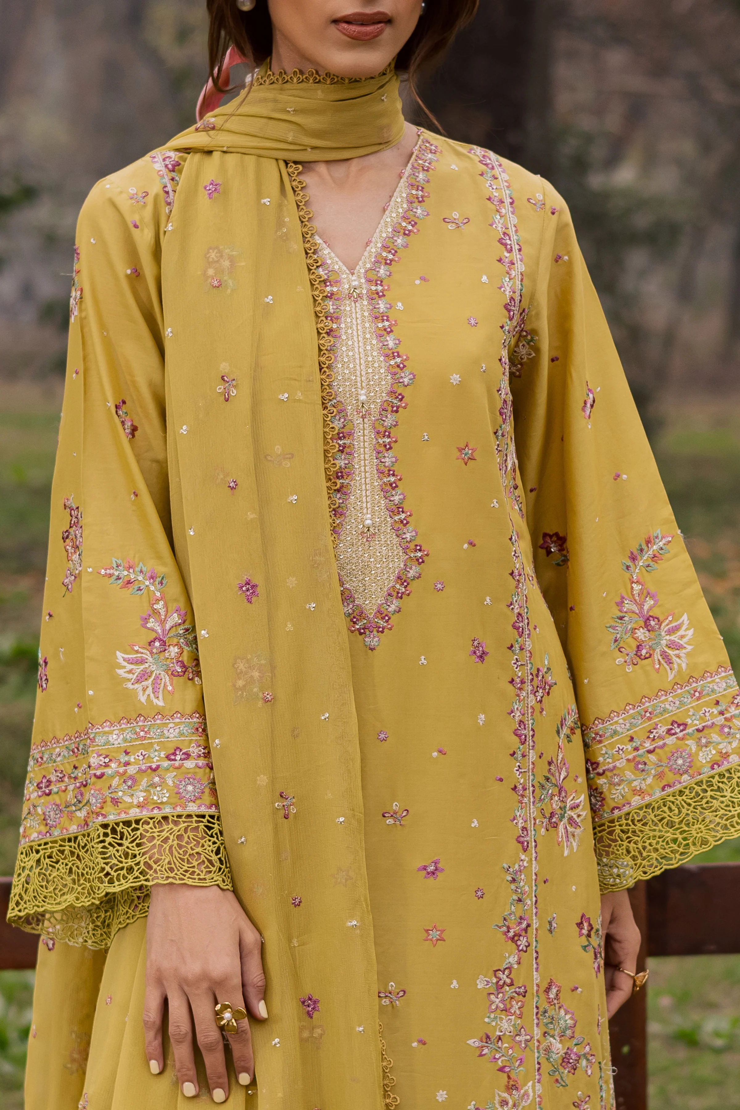 Zimal 3Pc - Festive Embroidered Lawn - Image 7