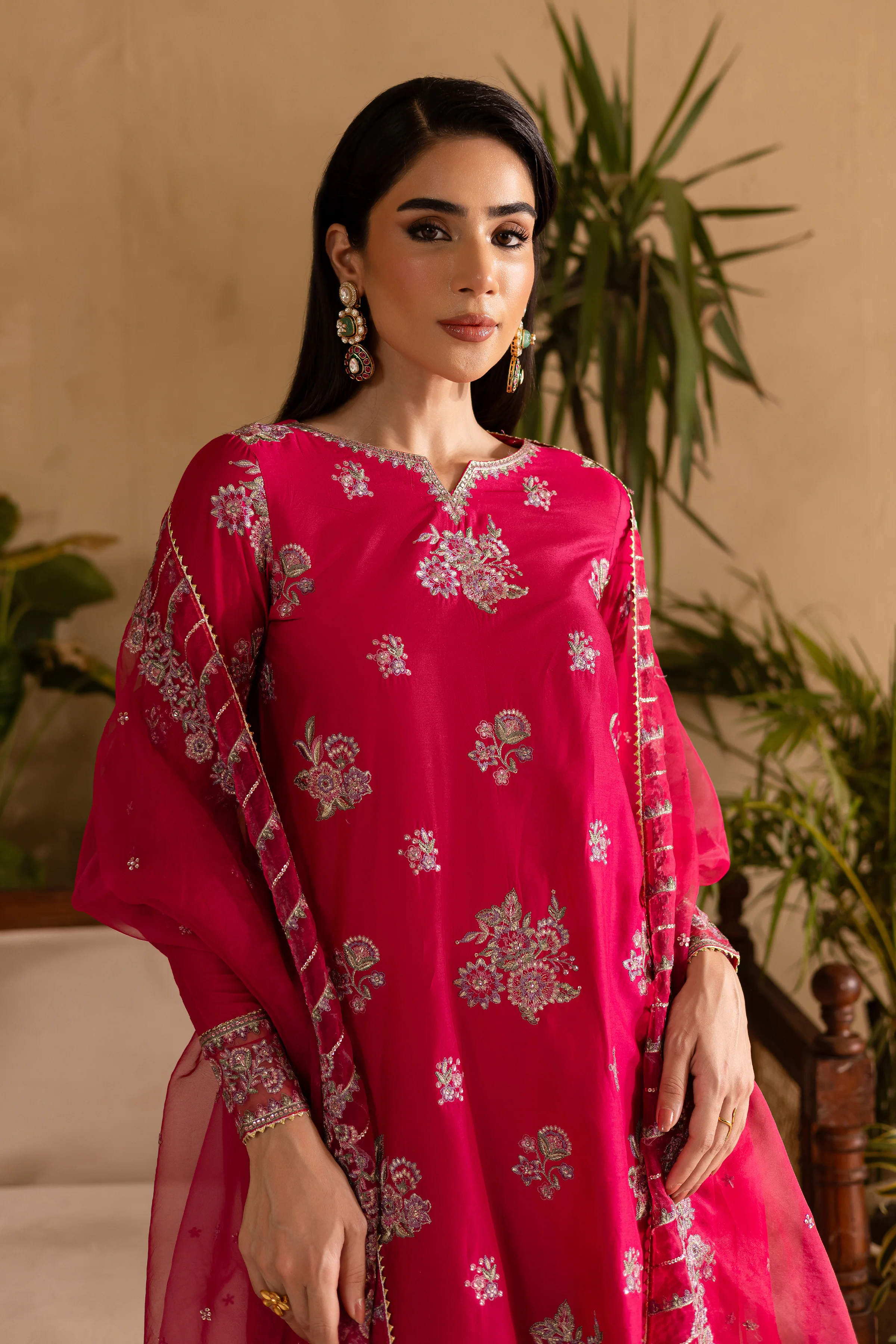 Zinnia 3Pc - Embroidered Solid Dress - Image 3