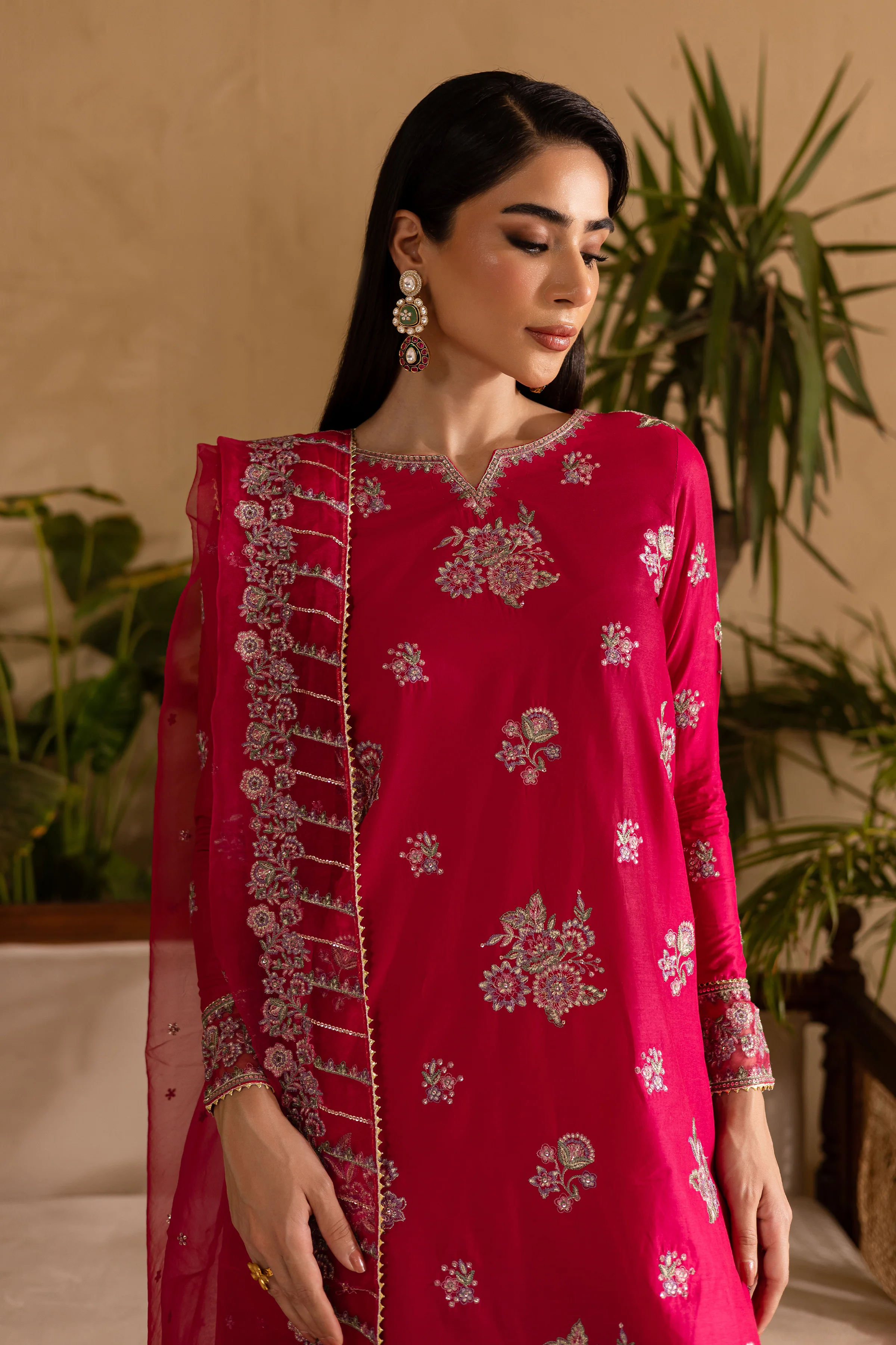 Zinnia 3Pc - Embroidered Solid Dress - Image 5