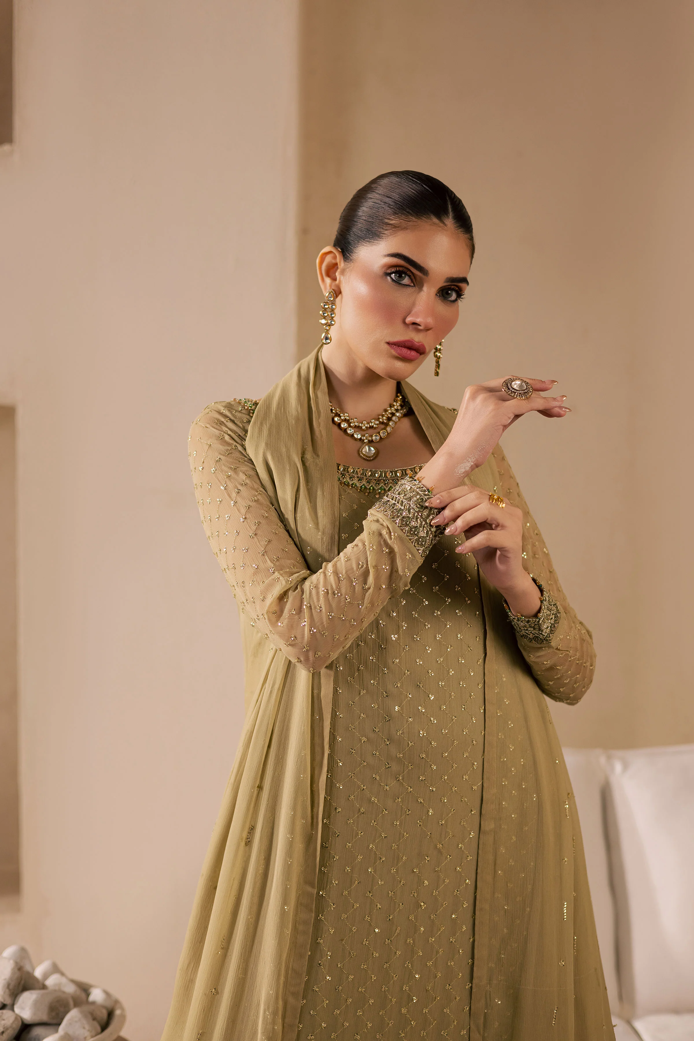 Zuleya 3Pc - Embroidered Luxe Pret - Image 3