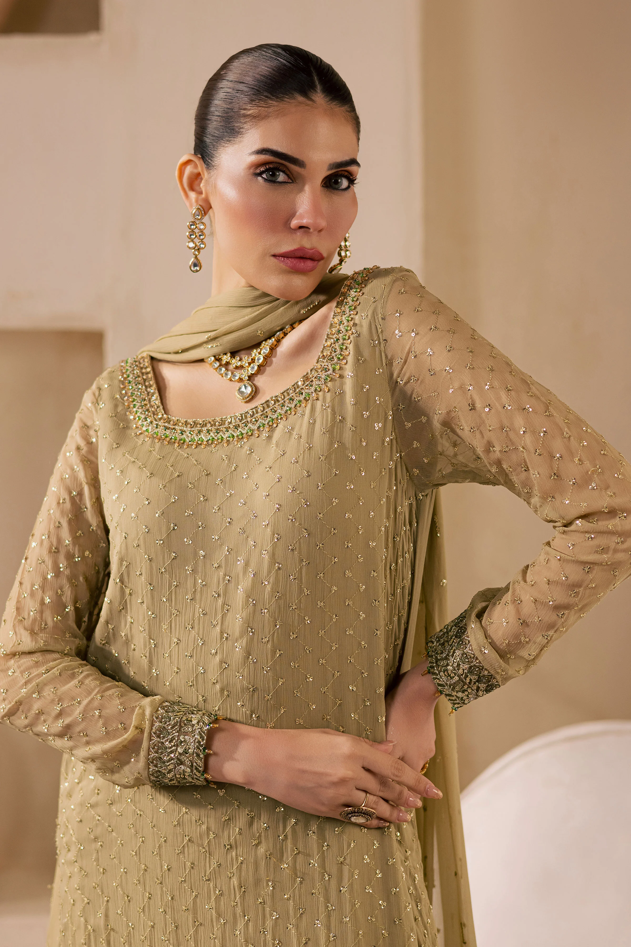 Zuleya 3Pc - Embroidered Luxe Pret - Image 5