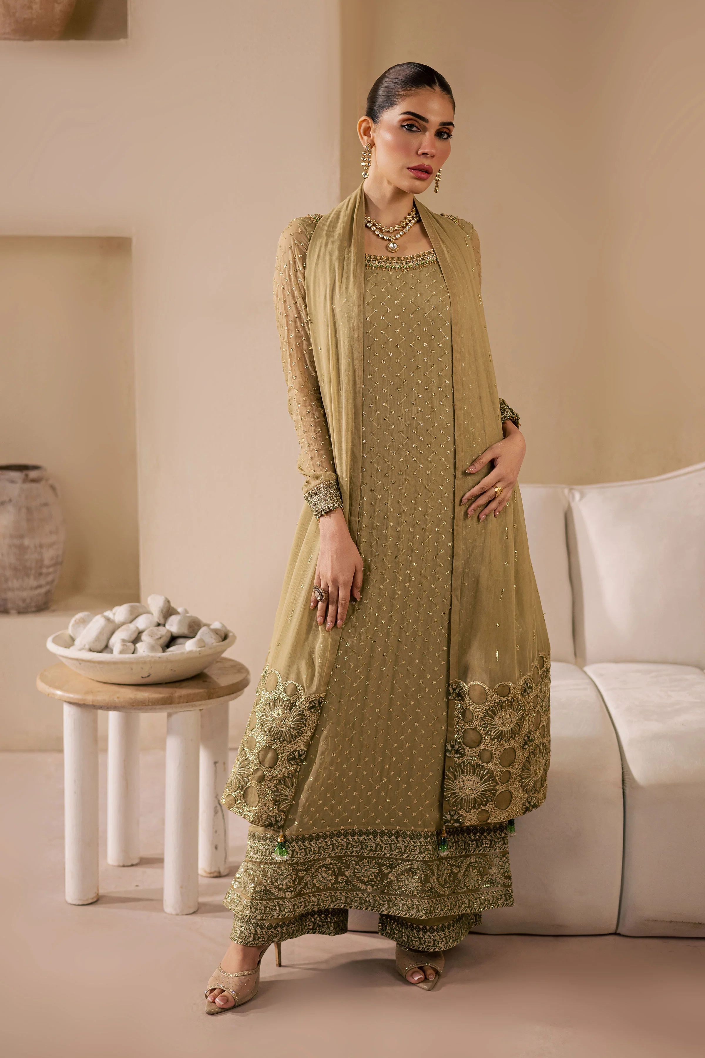 Zuleya 3Pc - Embroidered Luxe Pret - Image 6