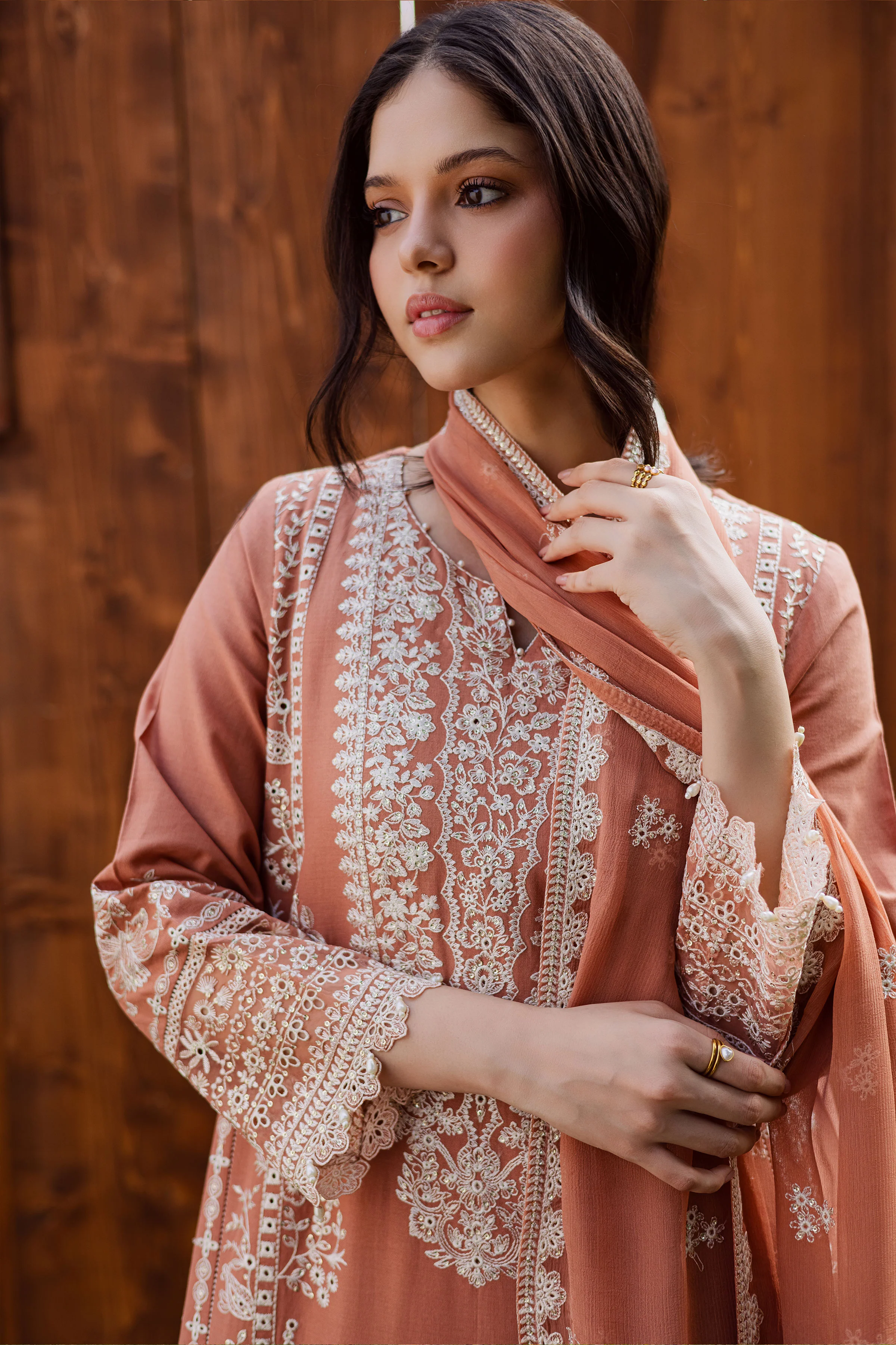 Zurah 3Pc - Embroidered Khaddar Dress - Image 2