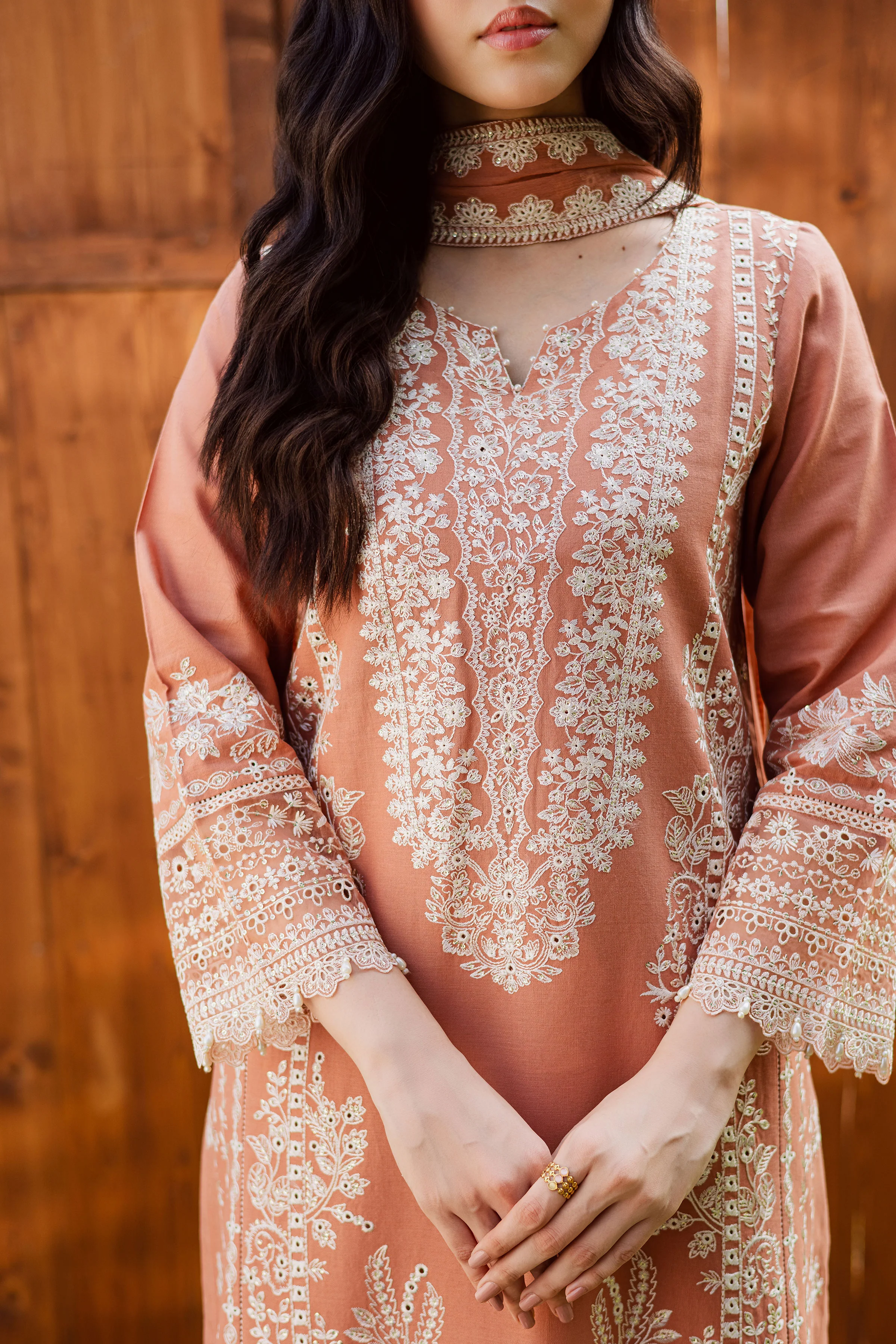 Zurah 3Pc - Embroidered Khaddar Dress - Image 6